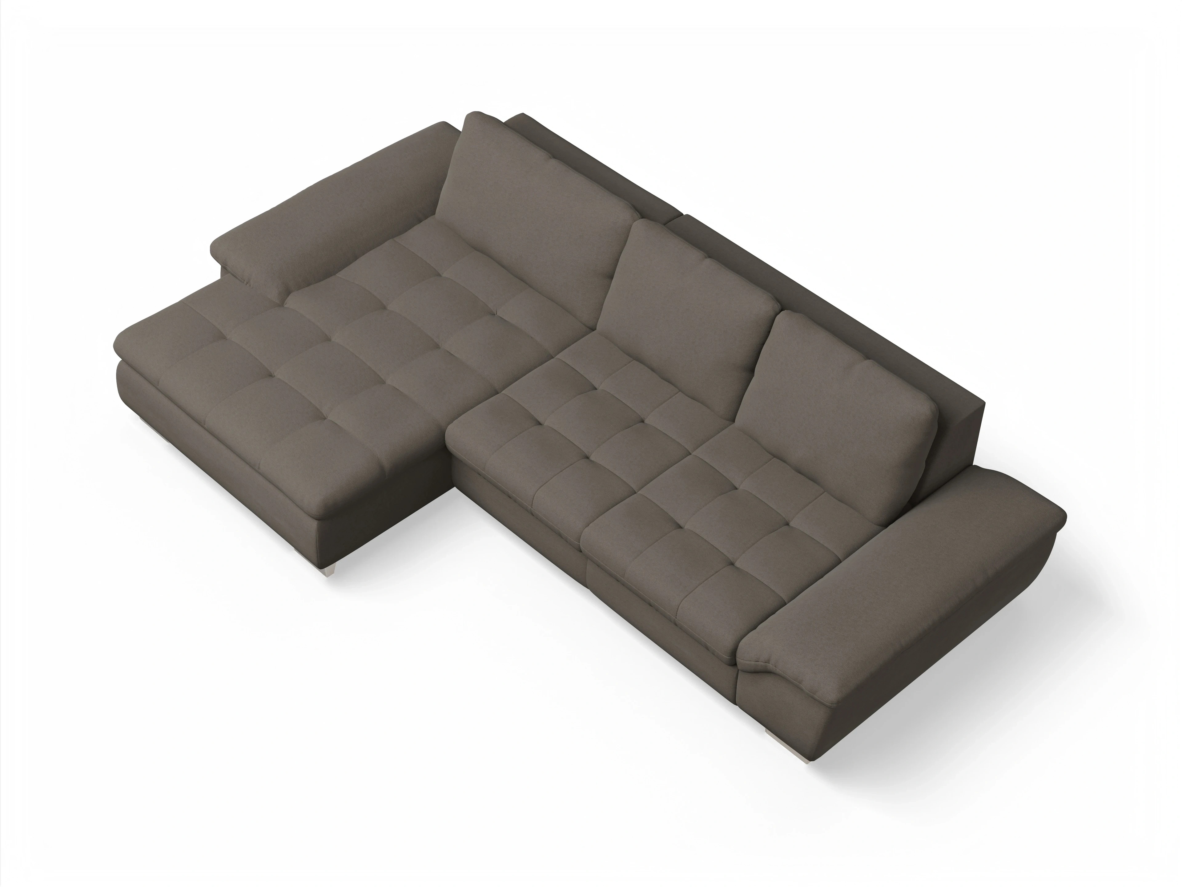 Ansicht des Produktes SC Smart 1007 Ecksofa links Abschluss offen in Stoff Grau