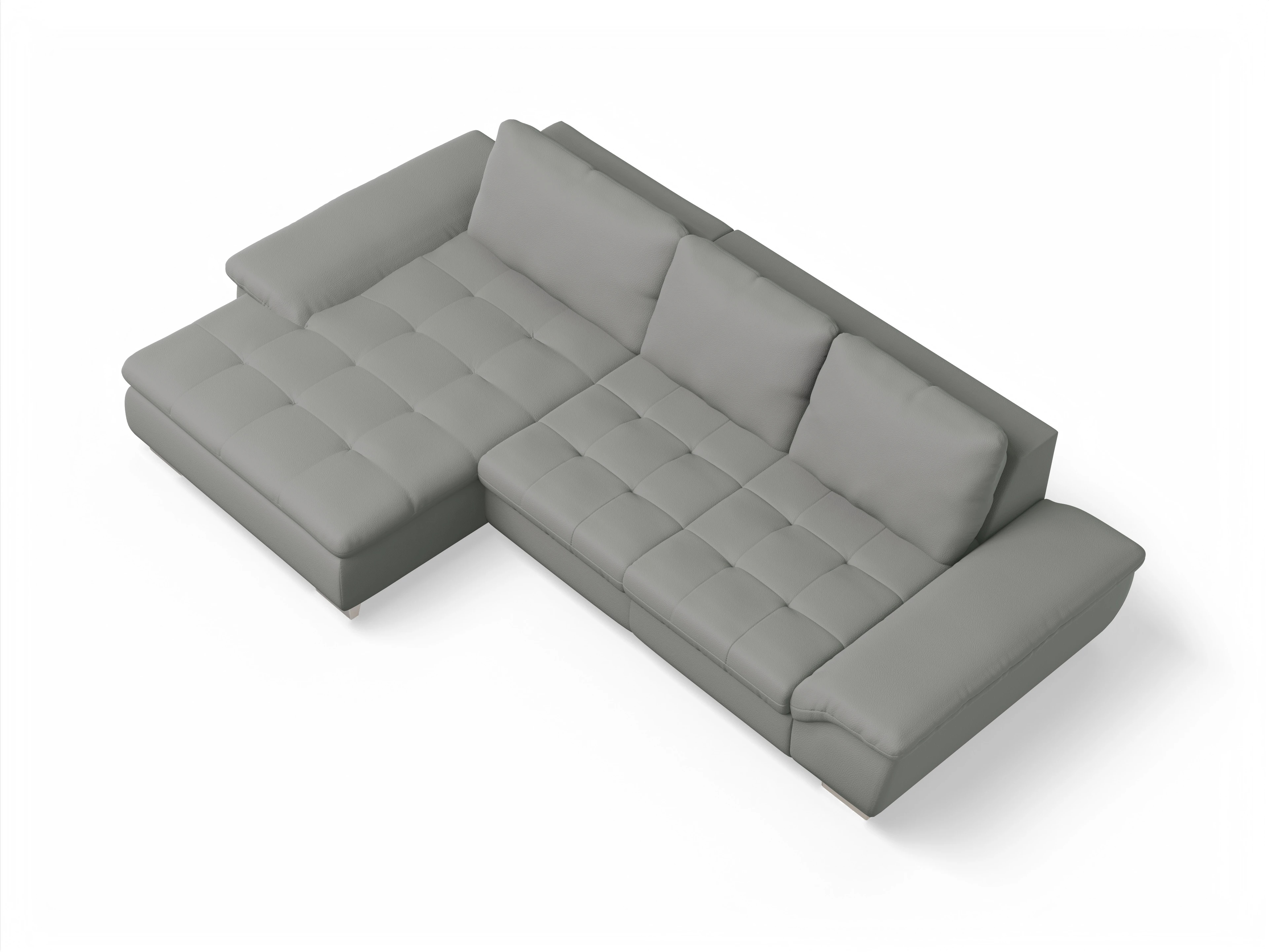 Ansicht des Produktes SC Smart 1007 Ecksofa links Abschluss offen in Stoff Grau