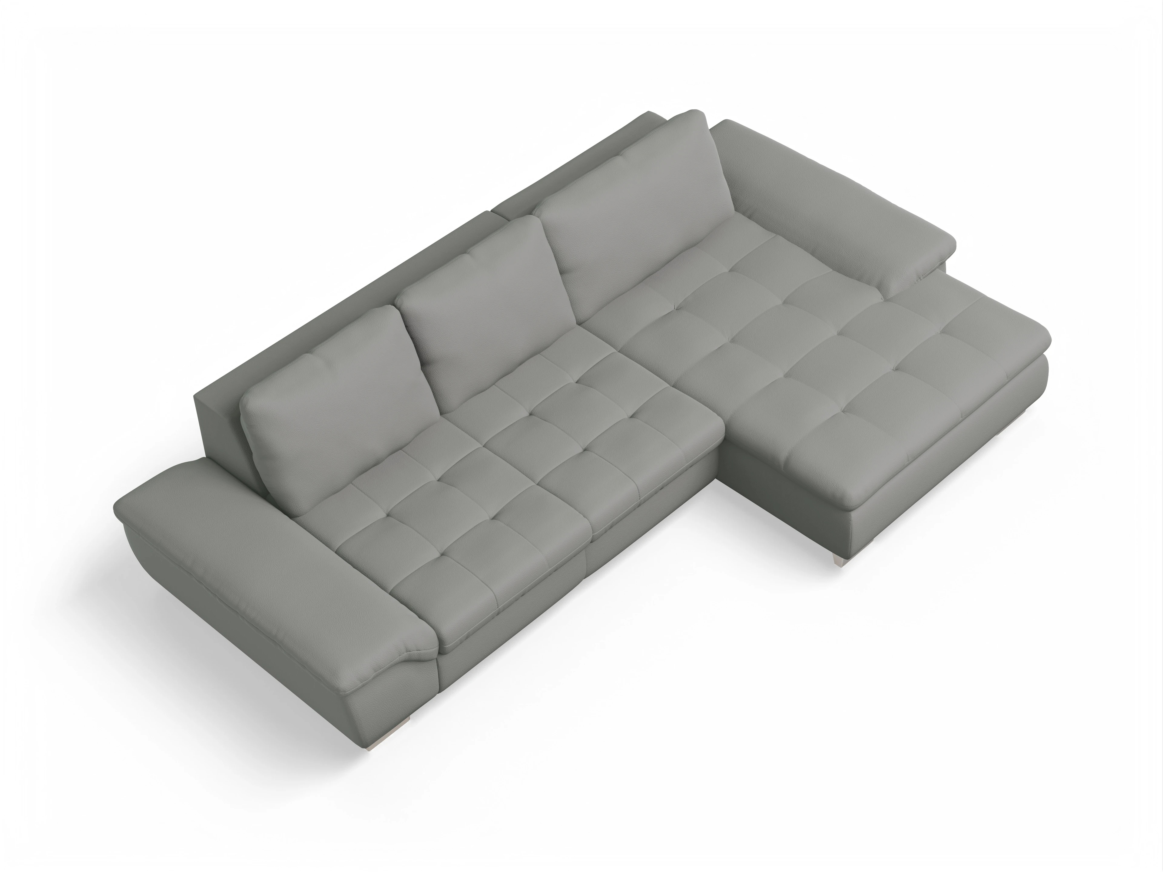 Sitz Concept smart 1007 Canape Medium R Ansicht des Produktes SC Smart 1007 Ecksofa rechts Abschluss offen in Stoff Grau