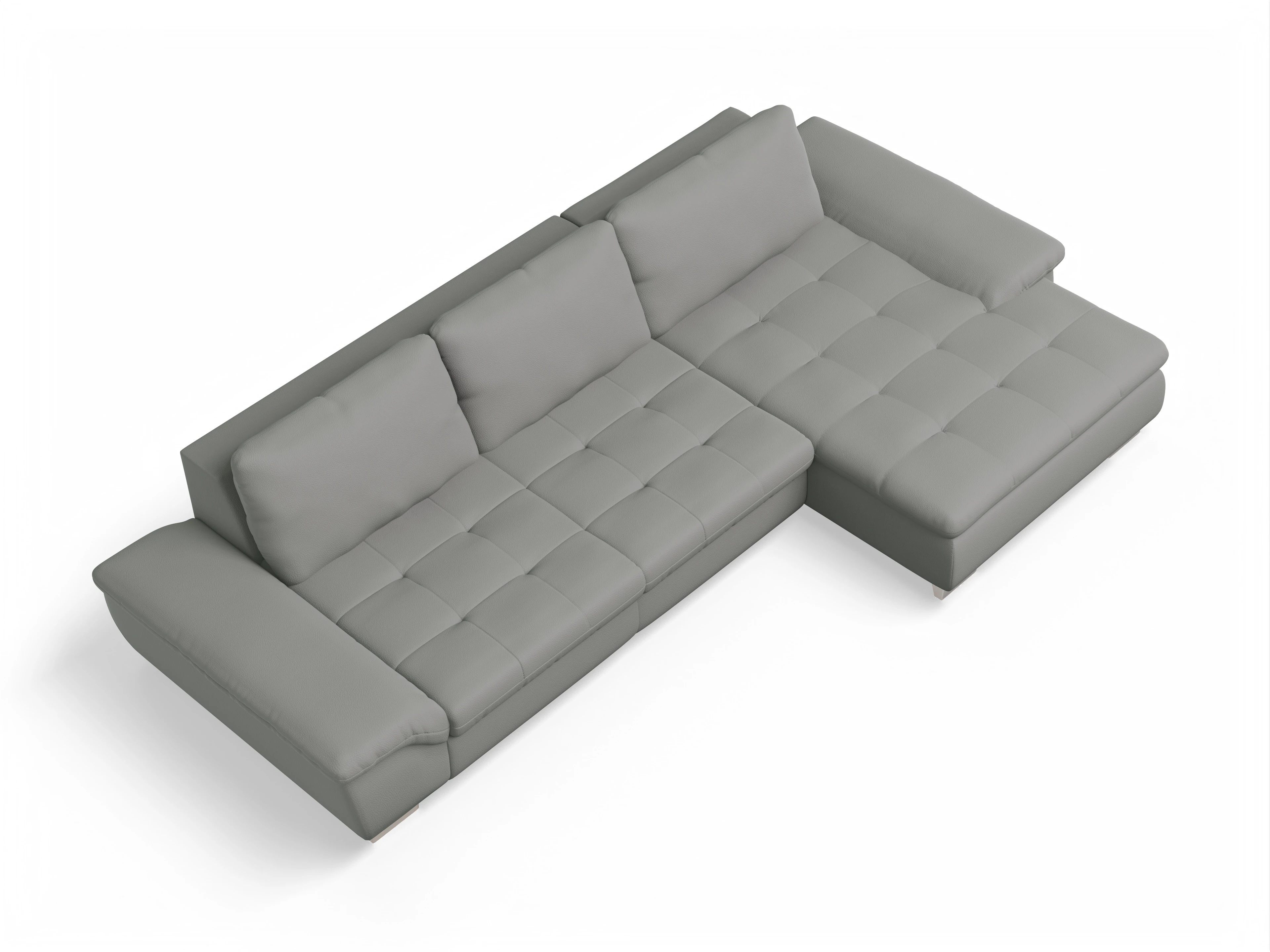Ansicht des Produktes SC Smart 1007 Ecksofa rechts Abschluss offen in Stoff Grau