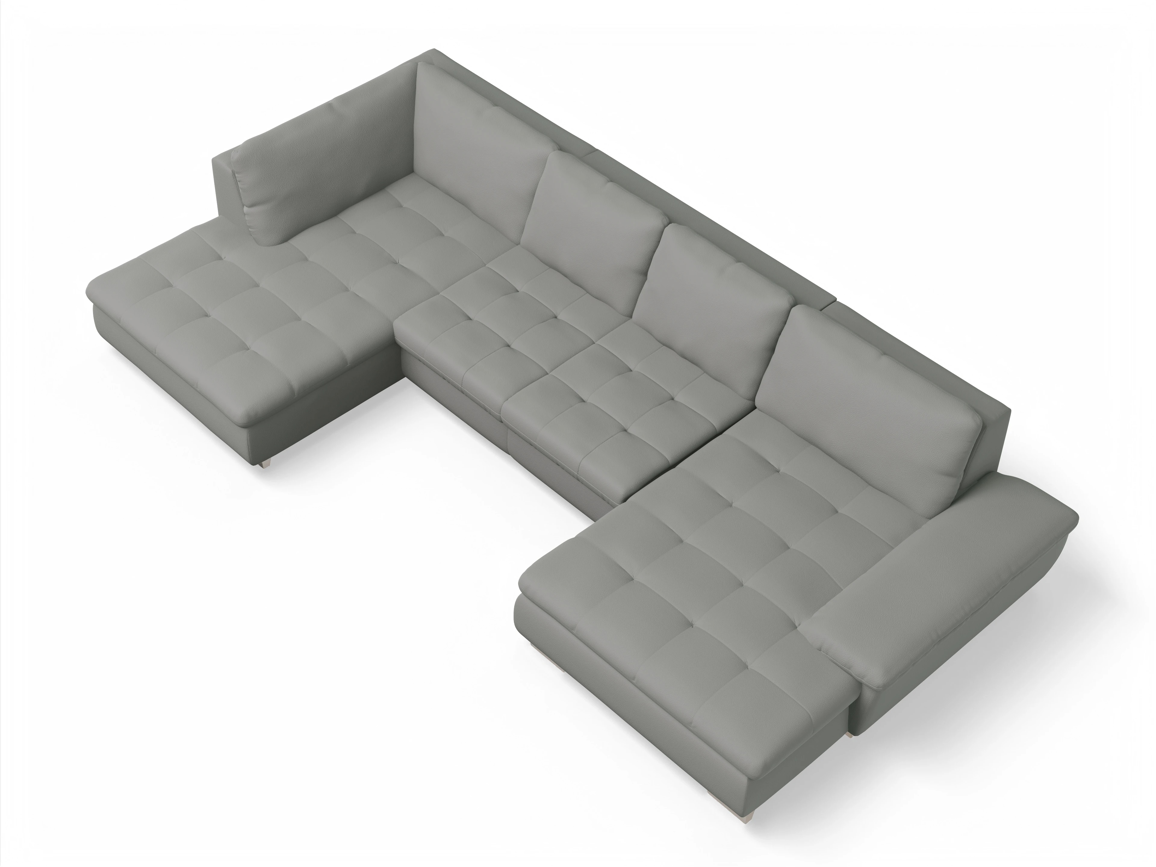 Ansicht des Produktes SC Smart 1007 Wohnlandschaft offen beidseitig in Stoff Grau