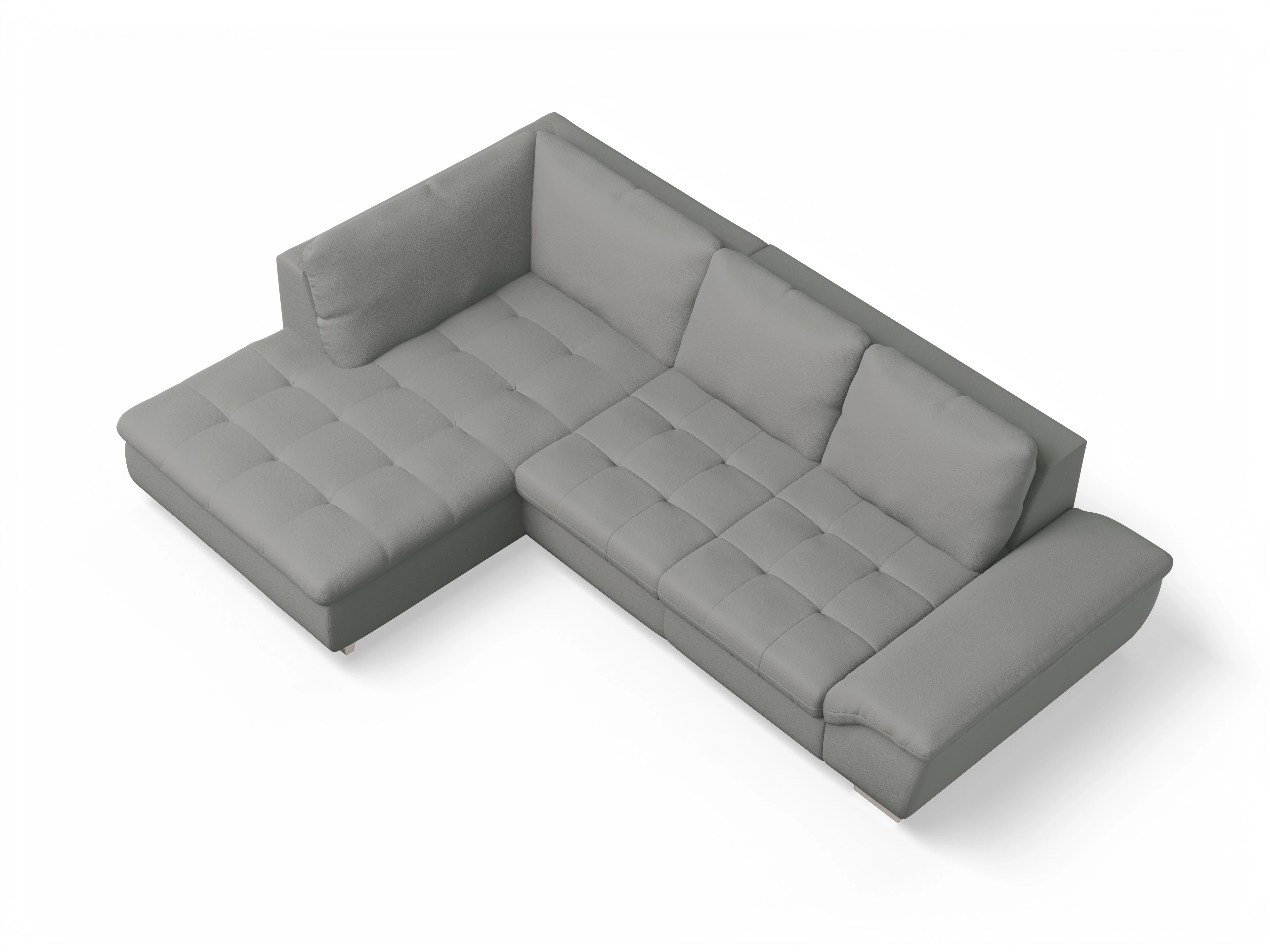 Ansicht des Produktes SC Smart 1007 Ecksofa links Abschluss offen in Stoff Grau