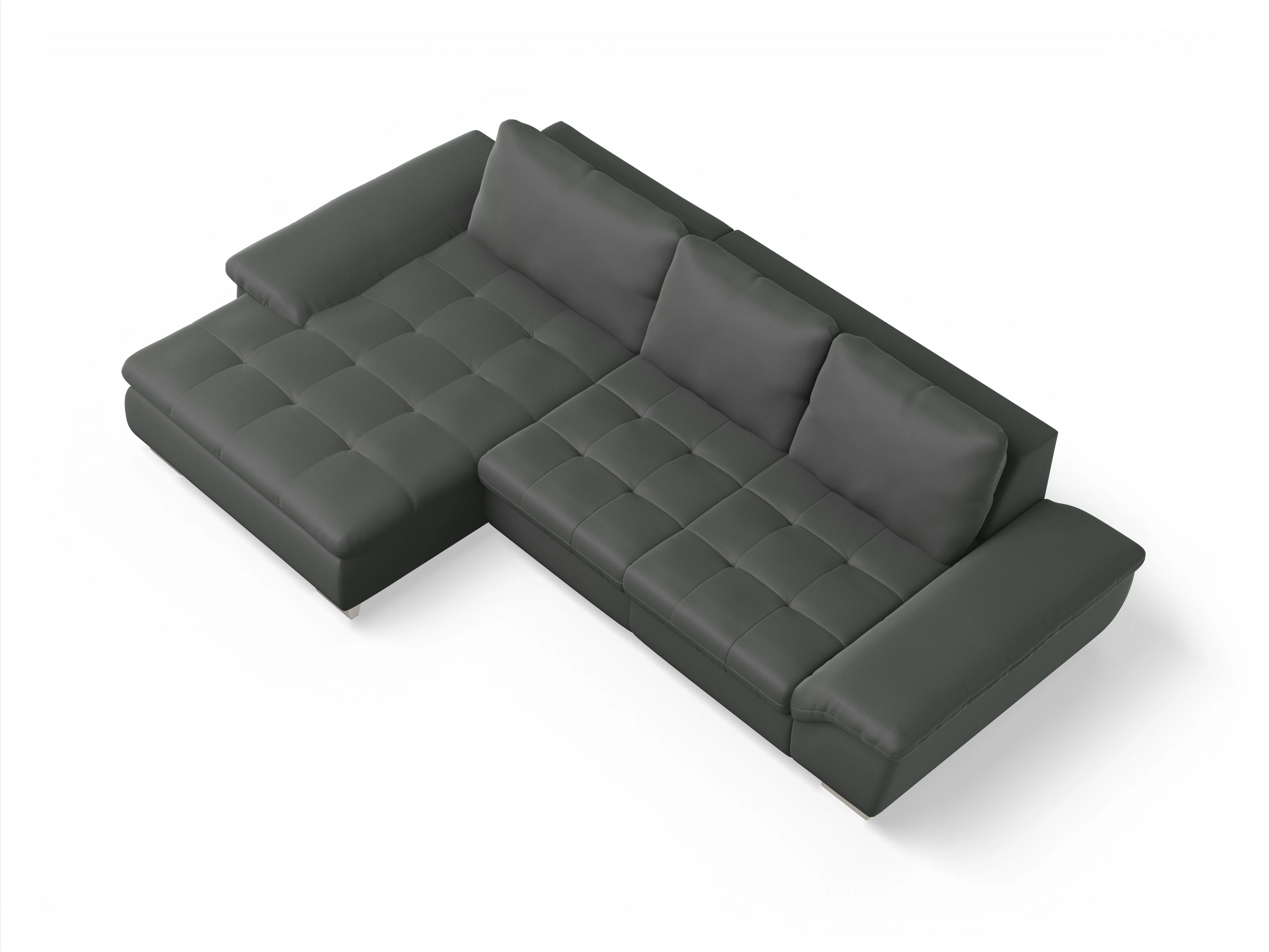 Ansicht des Produktes SC Smart 1007 Ecksofa links Abschluss offen in Stoff Grau