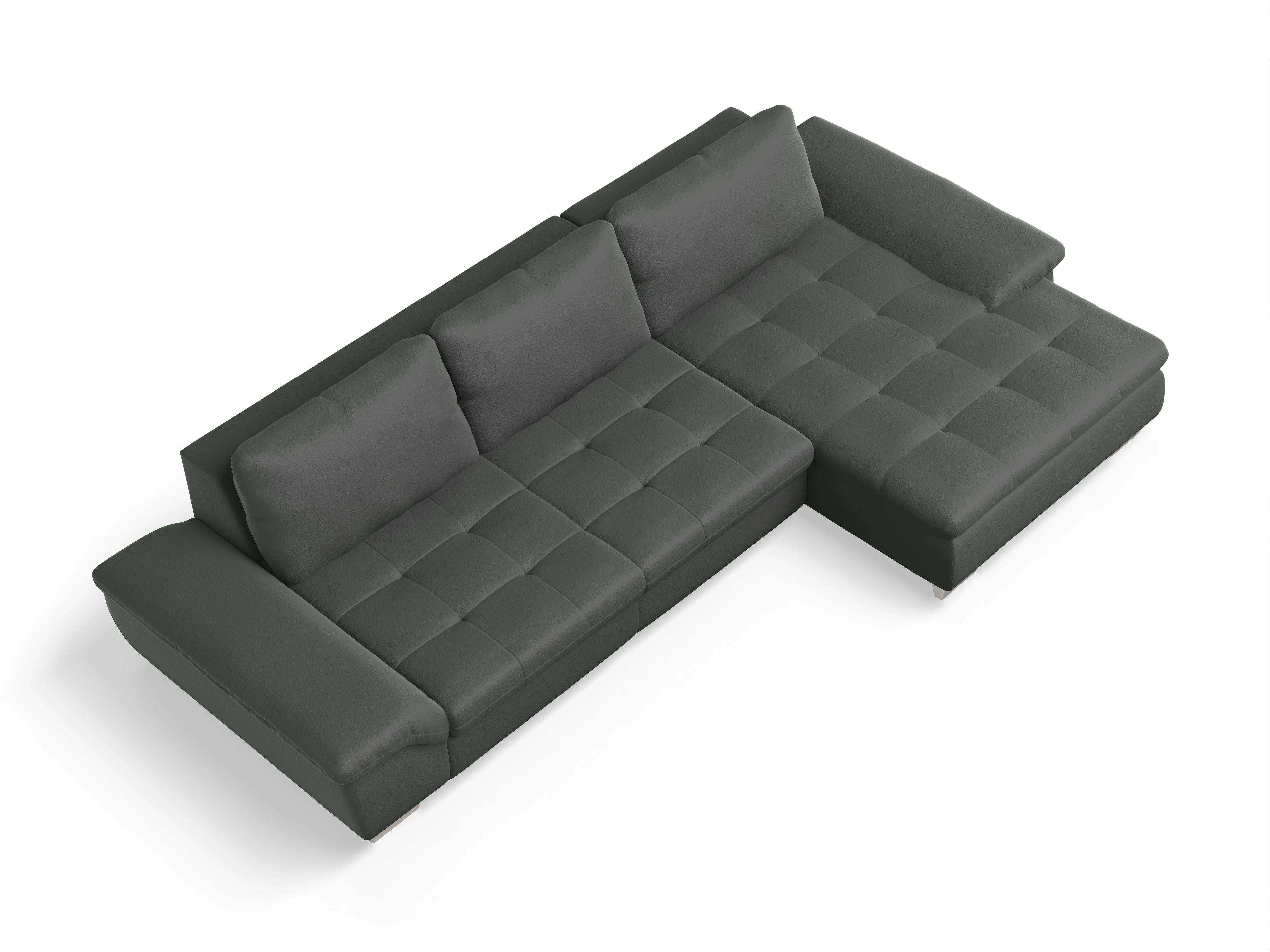 Ansicht des Produktes SC Smart 1007 Ecksofa rechts Abschluss offen in Stoff Grau