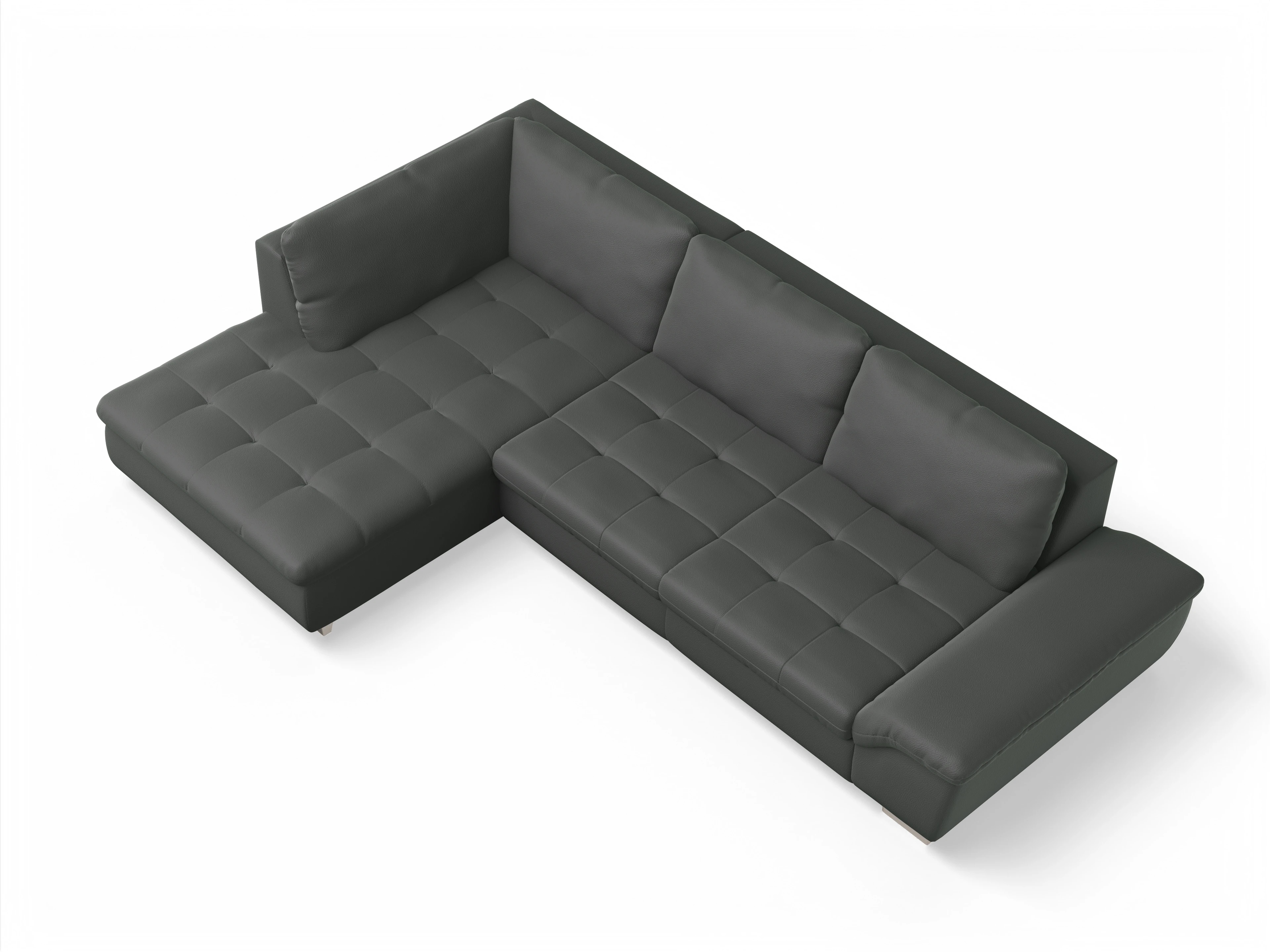 Ansicht des Produktes SC Smart 1007 Ecksofa links Abschluss offen in Stoff Grau
