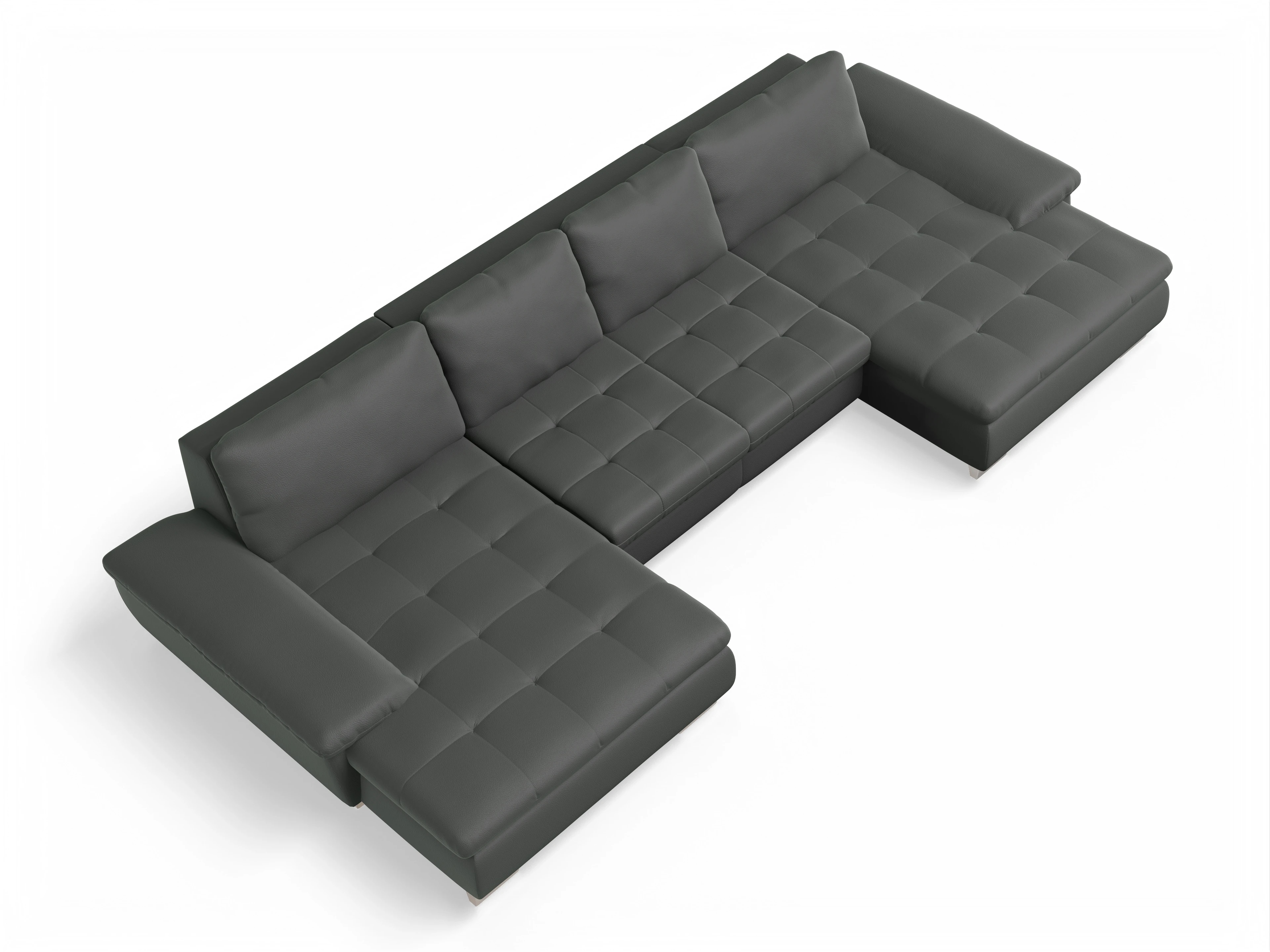 Ansicht des Produktes SC Smart 1007 Wohnlandschaft offen beidseitig in Stoff Grau