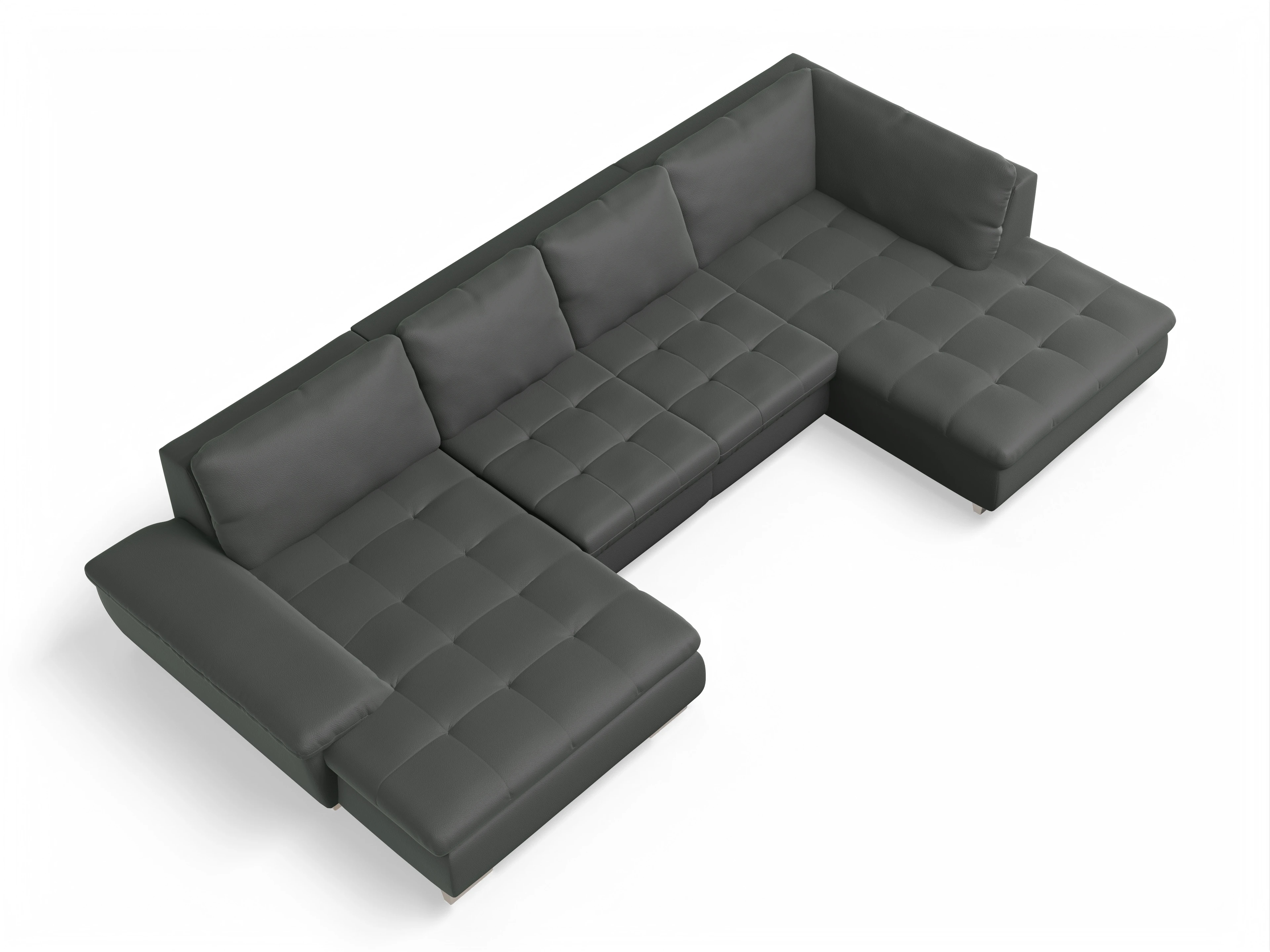 Ansicht des Produktes SC Smart 1007 Wohnlandschaft offen beidseitig in Stoff Grau