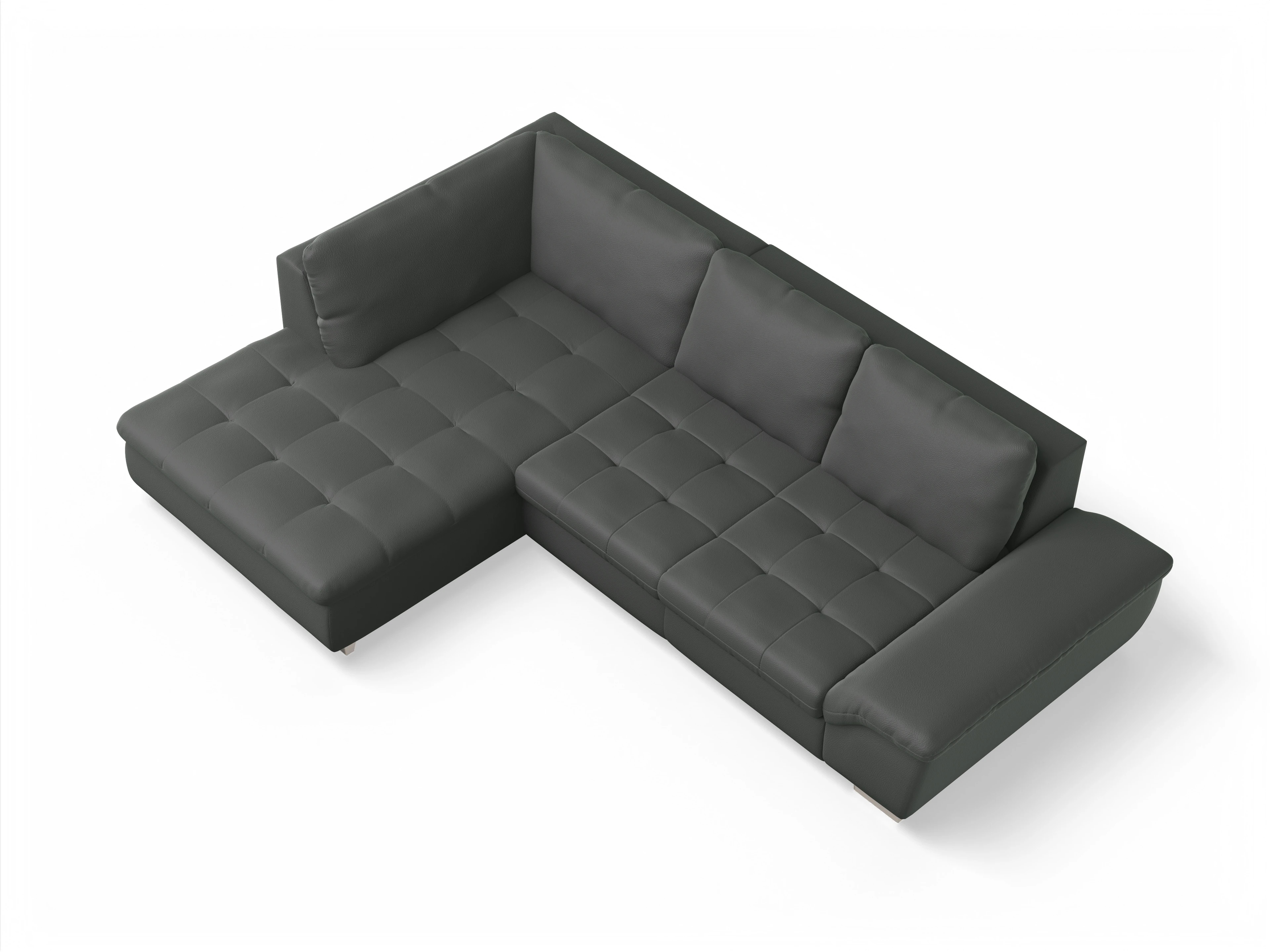 Ansicht des Produktes SC Smart 1007 Ecksofa links Abschluss offen in Stoff Grau
