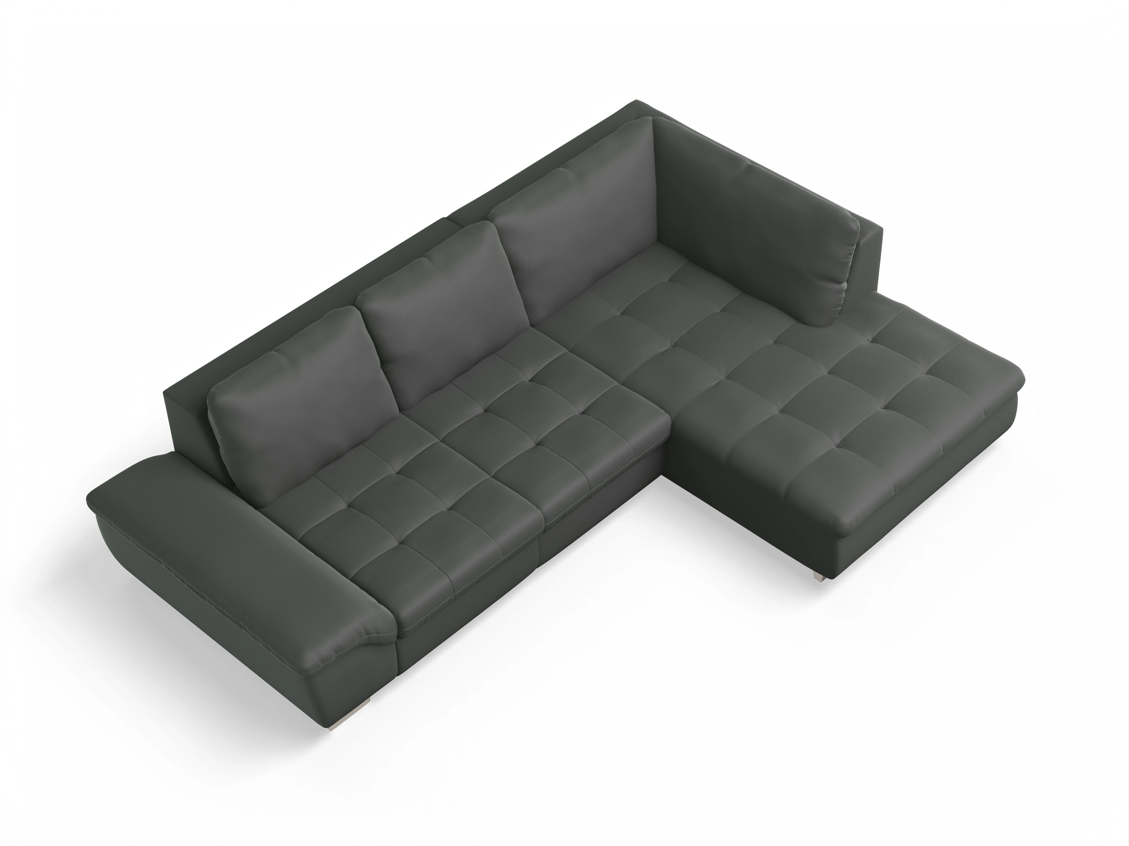 Ansicht des Produktes SC Smart 1007 Ecksofa rechts Abschluss offen in Stoff Grau