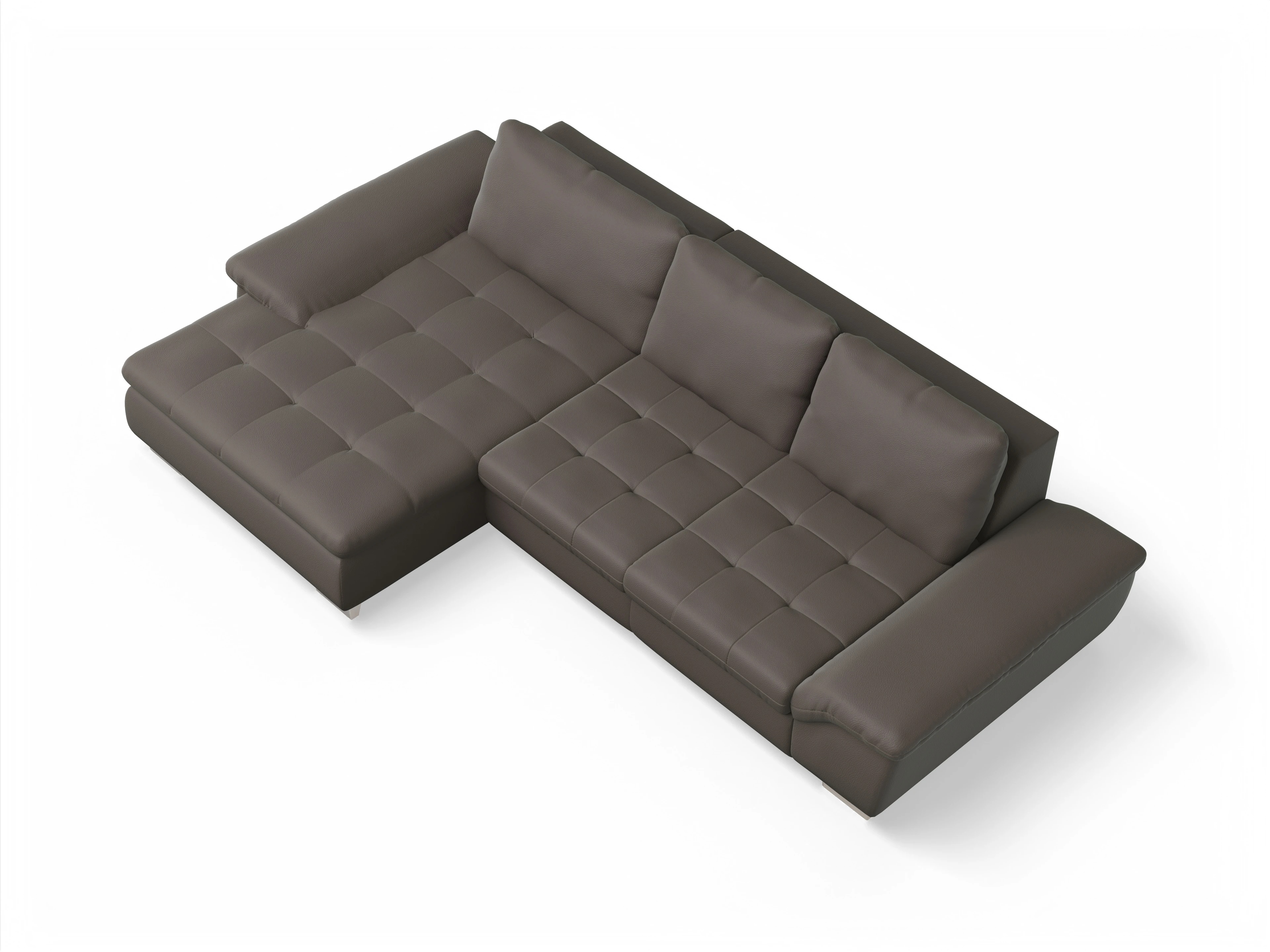 Ansicht des Produktes SC Smart 1007 Ecksofa links Abschluss offen in Stoff Braun