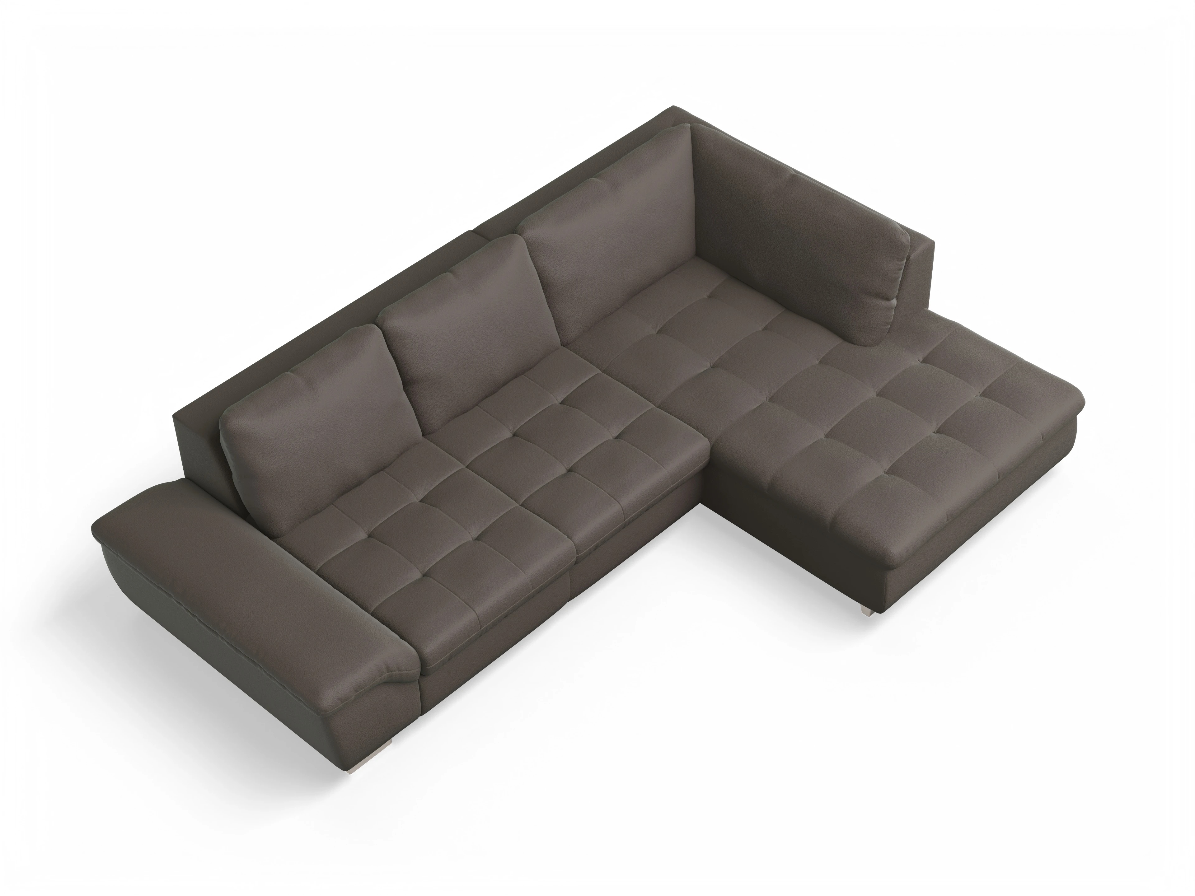 Ansicht des Produktes SC Smart 1007 Ecksofa rechts Abschluss offen in Stoff Braun