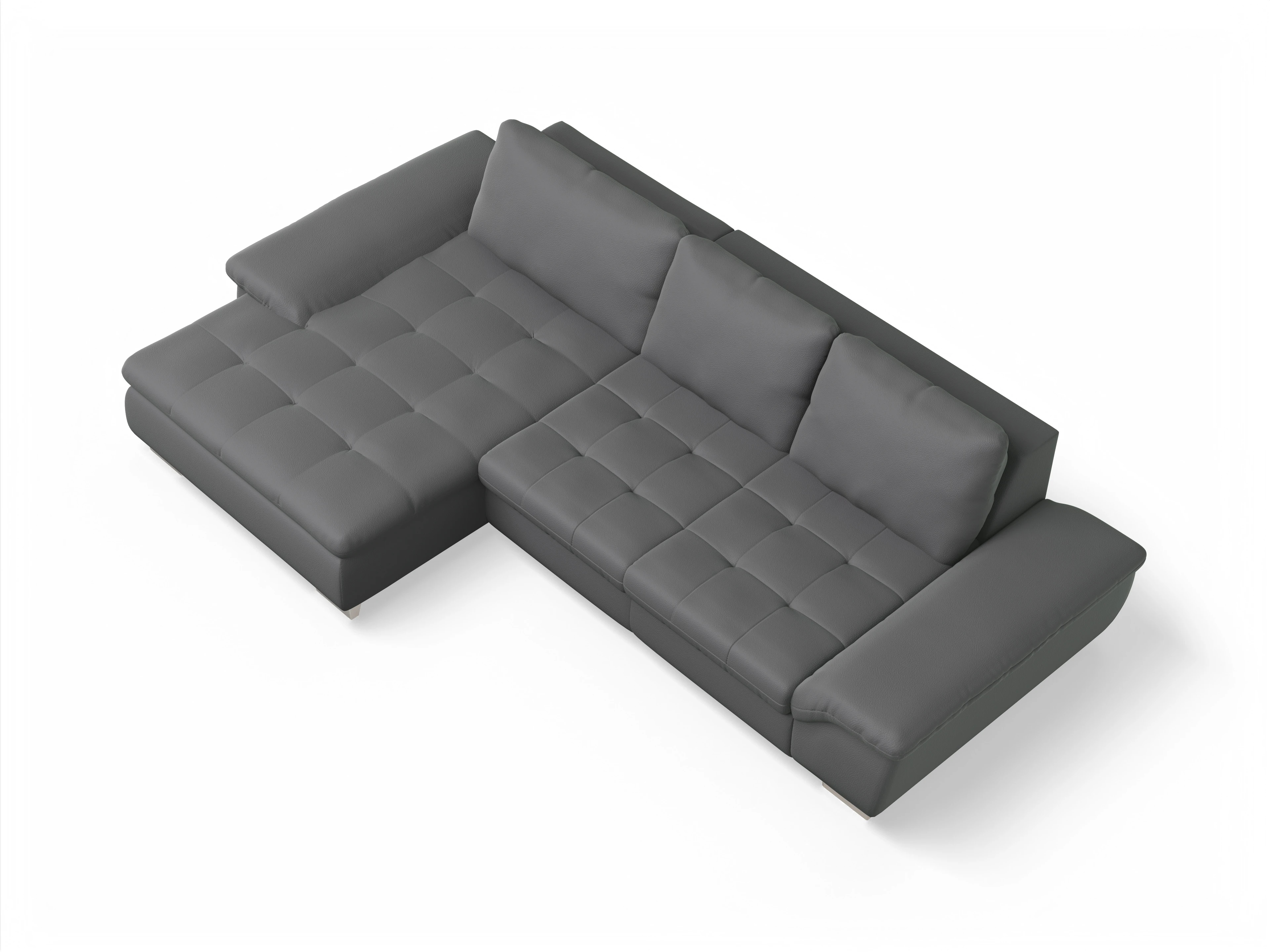 Ansicht des Produktes SC Smart 1007 Ecksofa links Abschluss offen in Stoff Grau