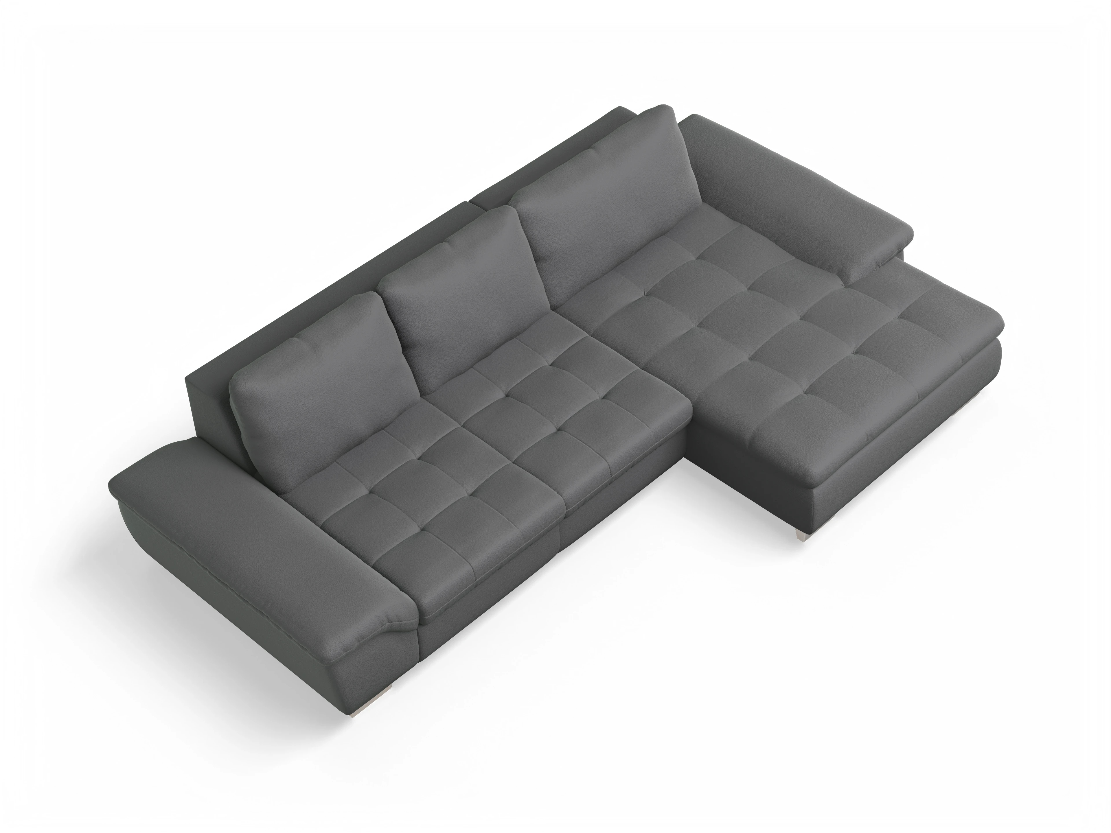 Ansicht des Produktes SC Smart 1007 Ecksofa rechts Abschluss offen in Stoff Grau