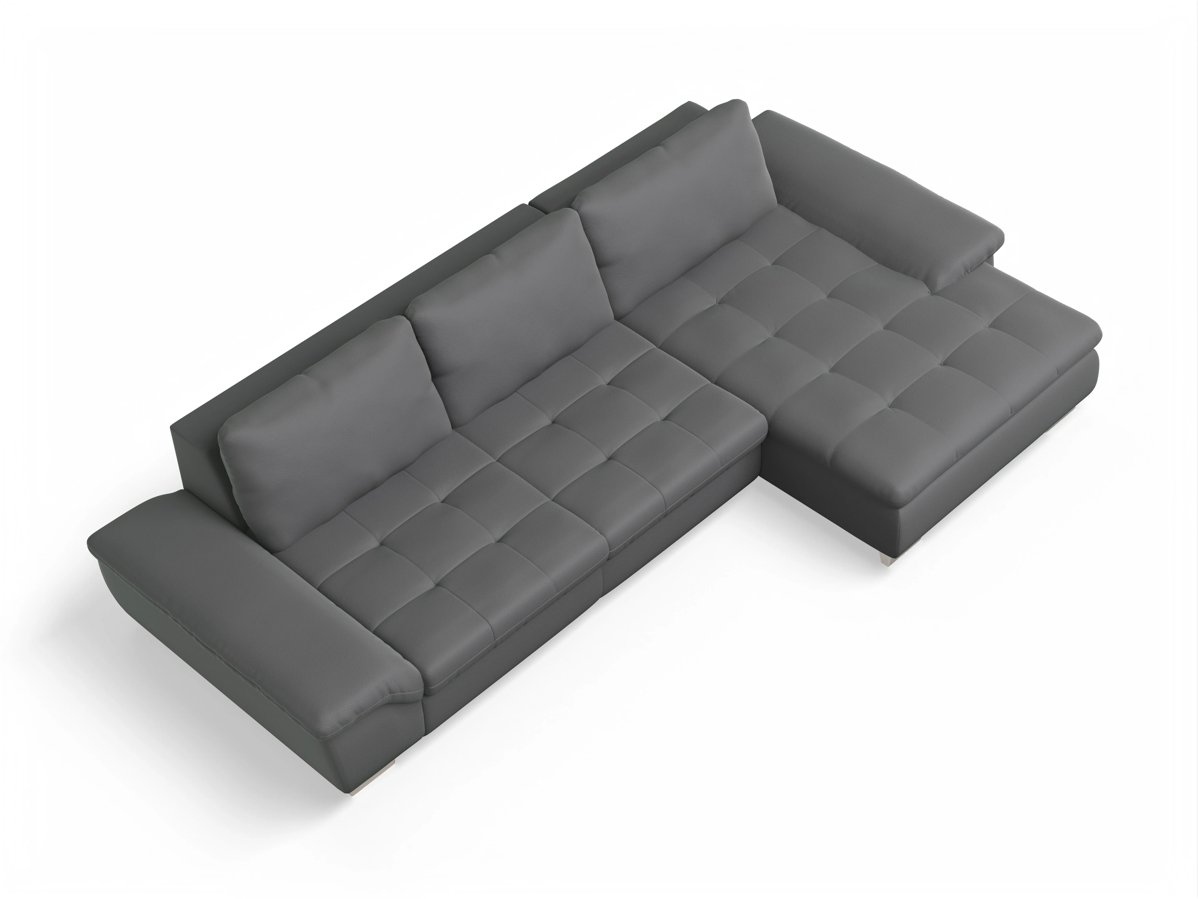 Ansicht des Produktes SC Smart 1007 Ecksofa rechts Abschluss offen in Stoff Grau