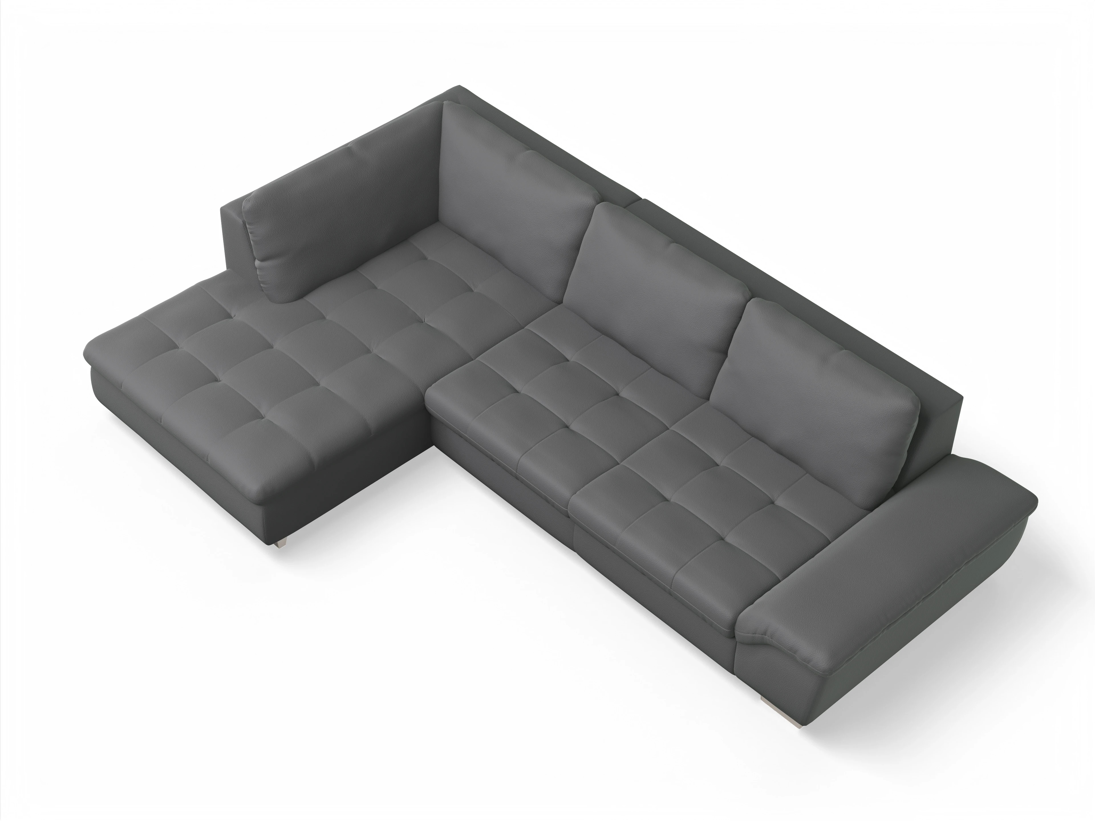 Ansicht des Produktes SC Smart 1007 Ecksofa links Abschluss offen in Stoff Grau