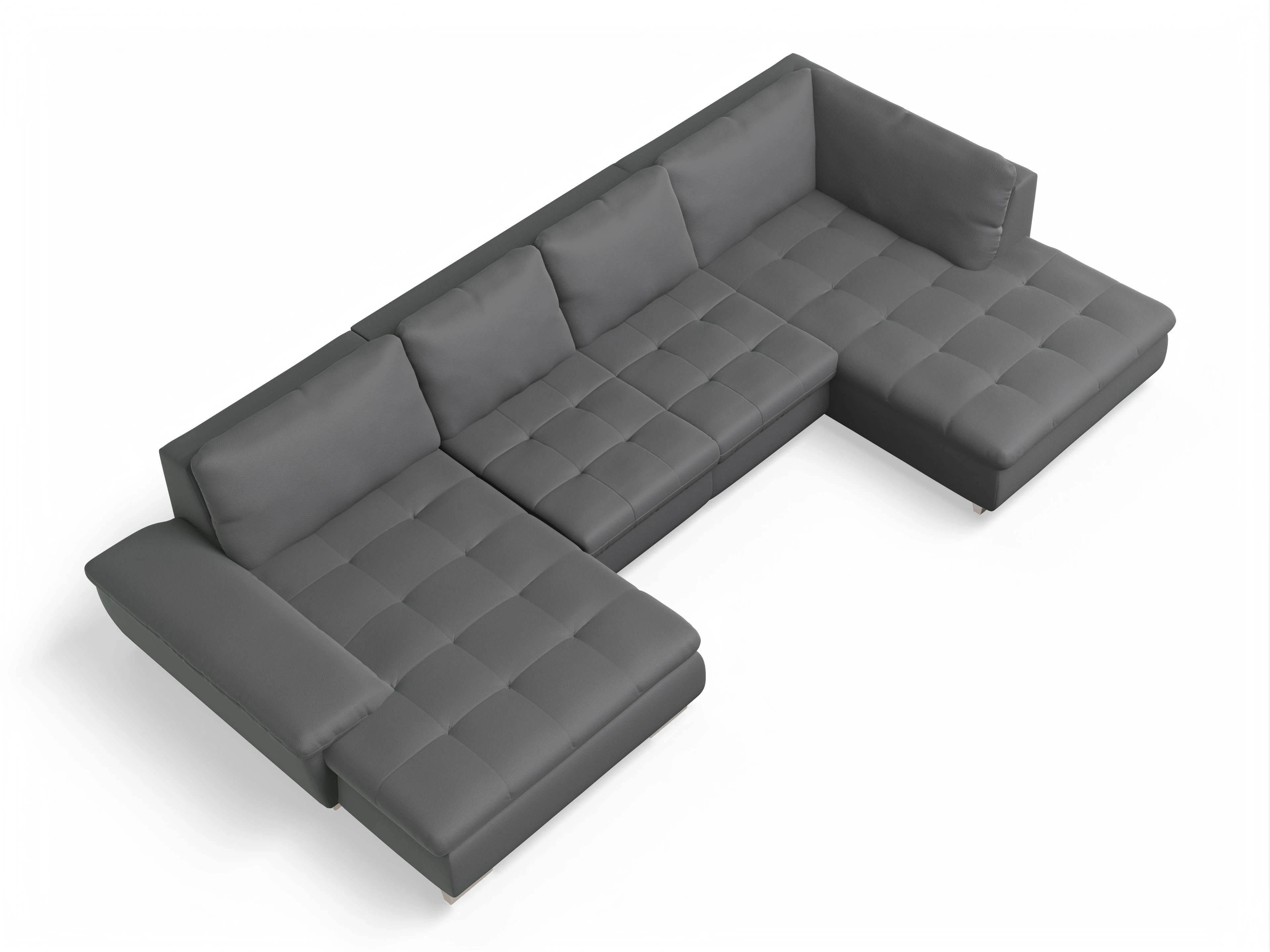 Ansicht des Produktes SC Smart 1007 Wohnlandschaft offen beidseitig in Stoff Grau