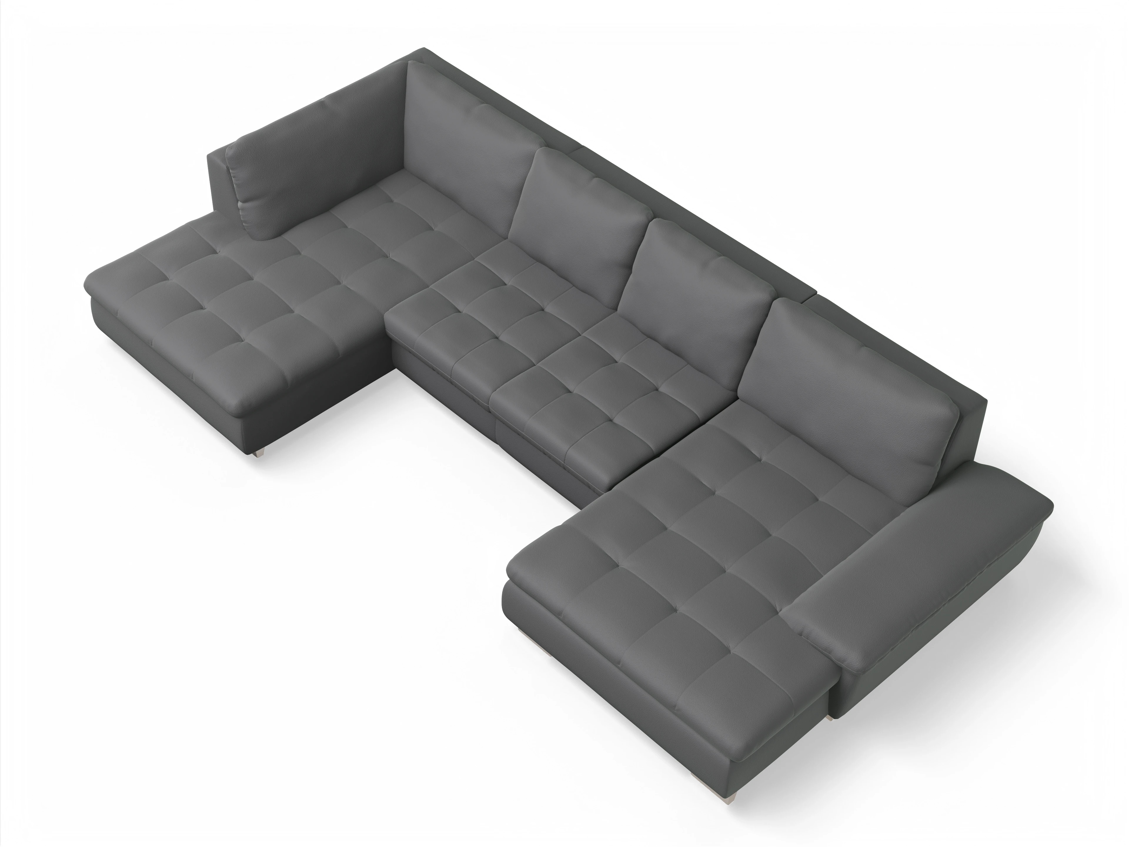 Ansicht des Produktes SC Smart 1007 Wohnlandschaft offen beidseitig in Stoff Grau