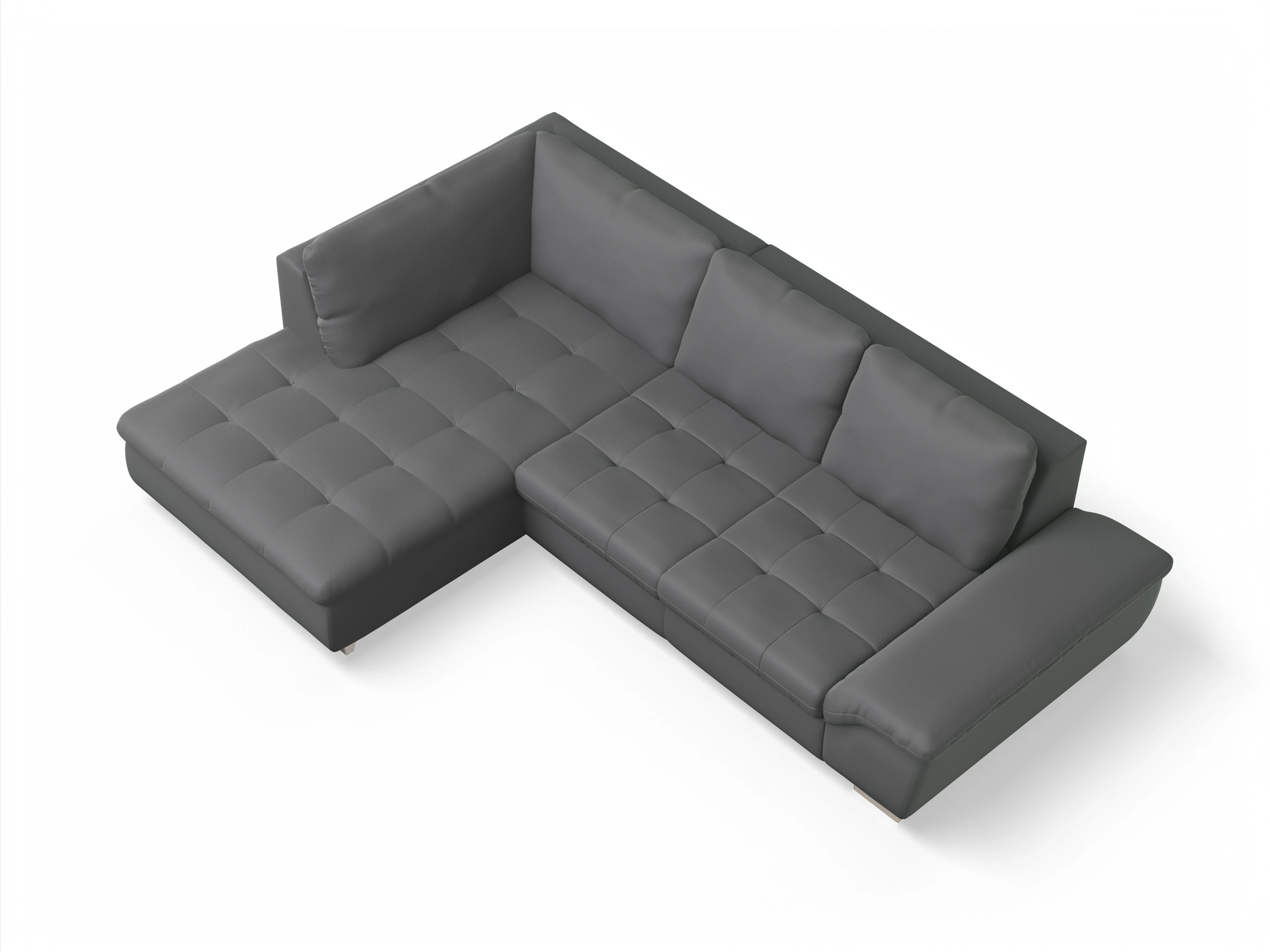 Ansicht des Produktes SC Smart 1007 Ecksofa links Abschluss offen in Stoff Grau