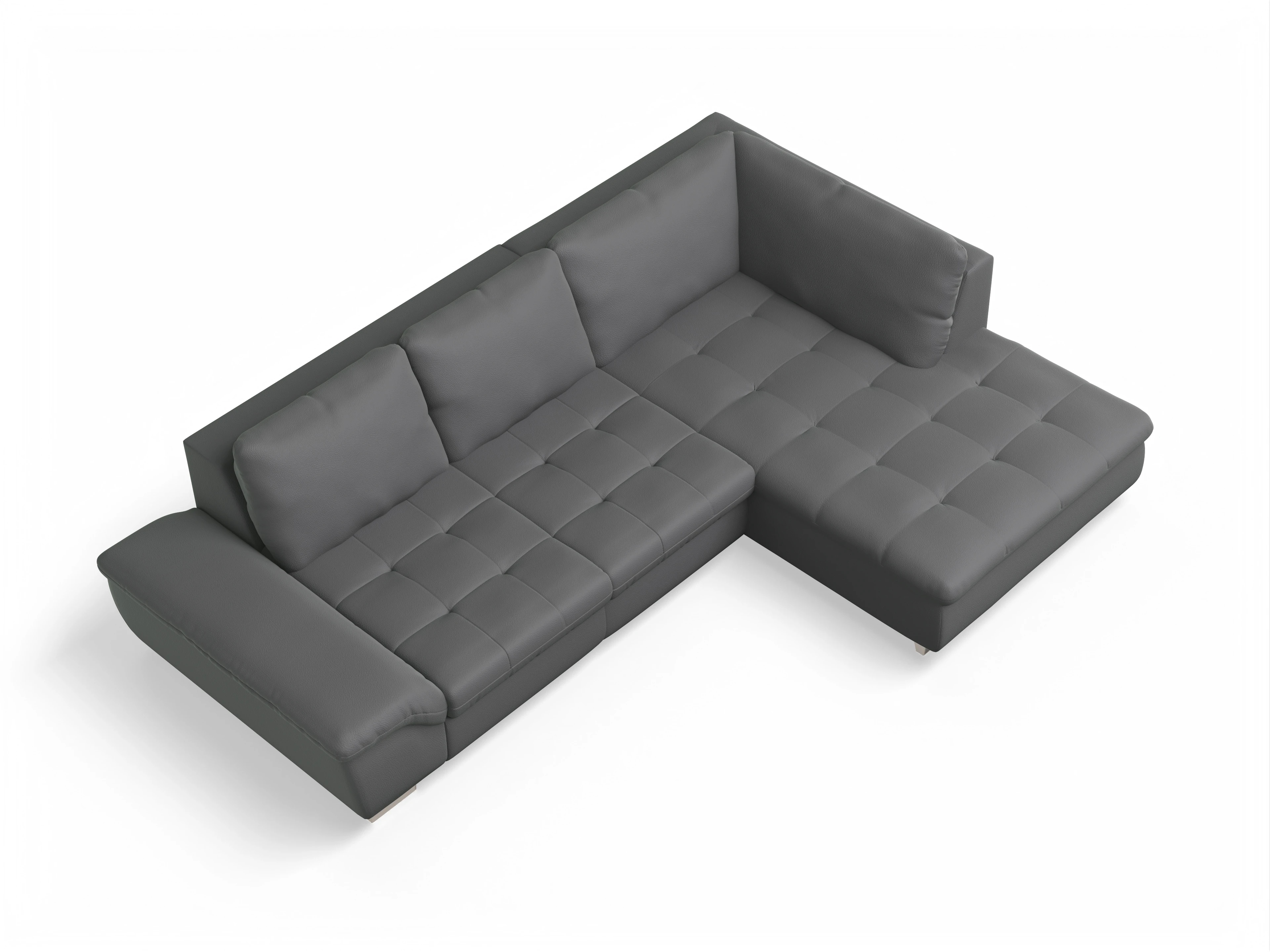 Ansicht des Produktes SC Smart 1007 Ecksofa rechts Abschluss offen in Stoff Grau