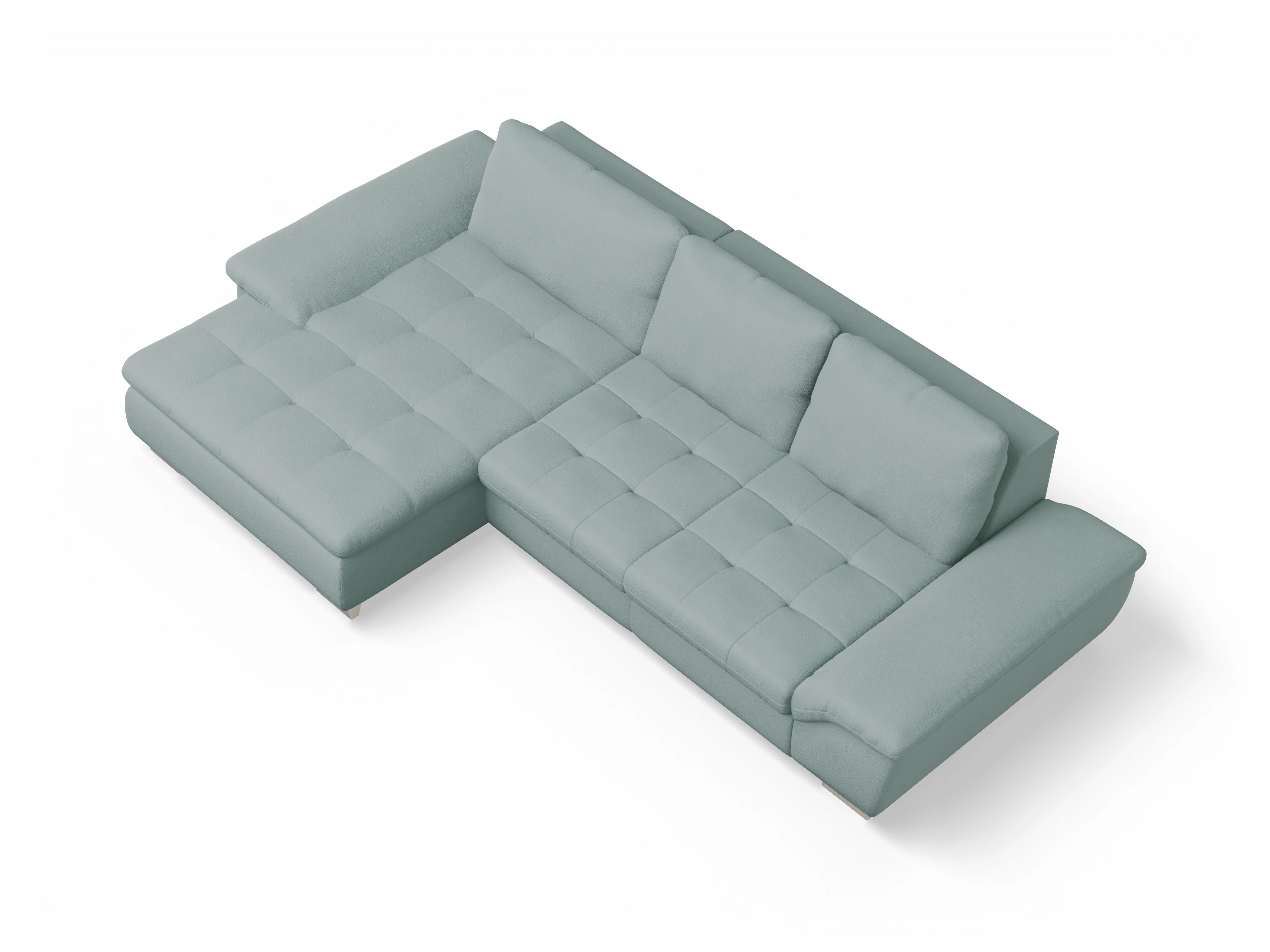 Ansicht des Produktes SC Smart 1007 Ecksofa links Abschluss offen in Stoff Blau