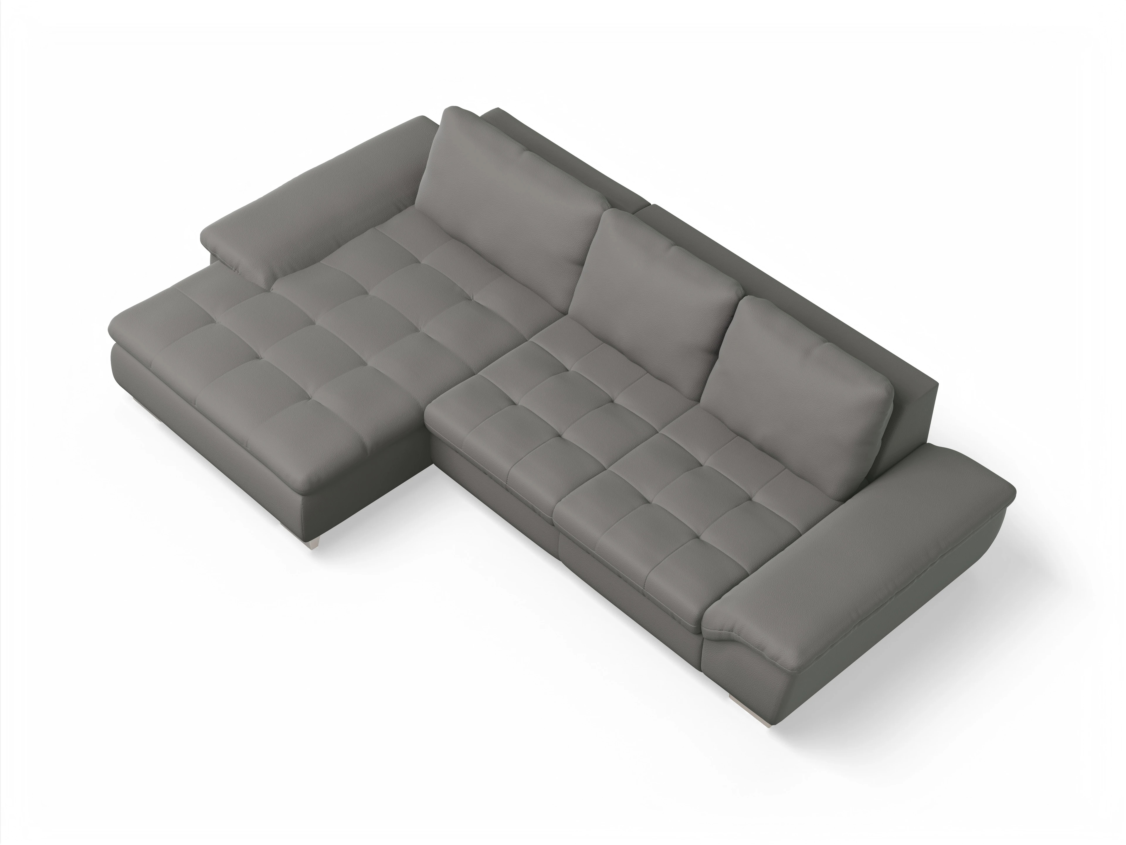 Ansicht des Produktes SC Smart 1007 Ecksofa links Abschluss offen in Stoff Braun