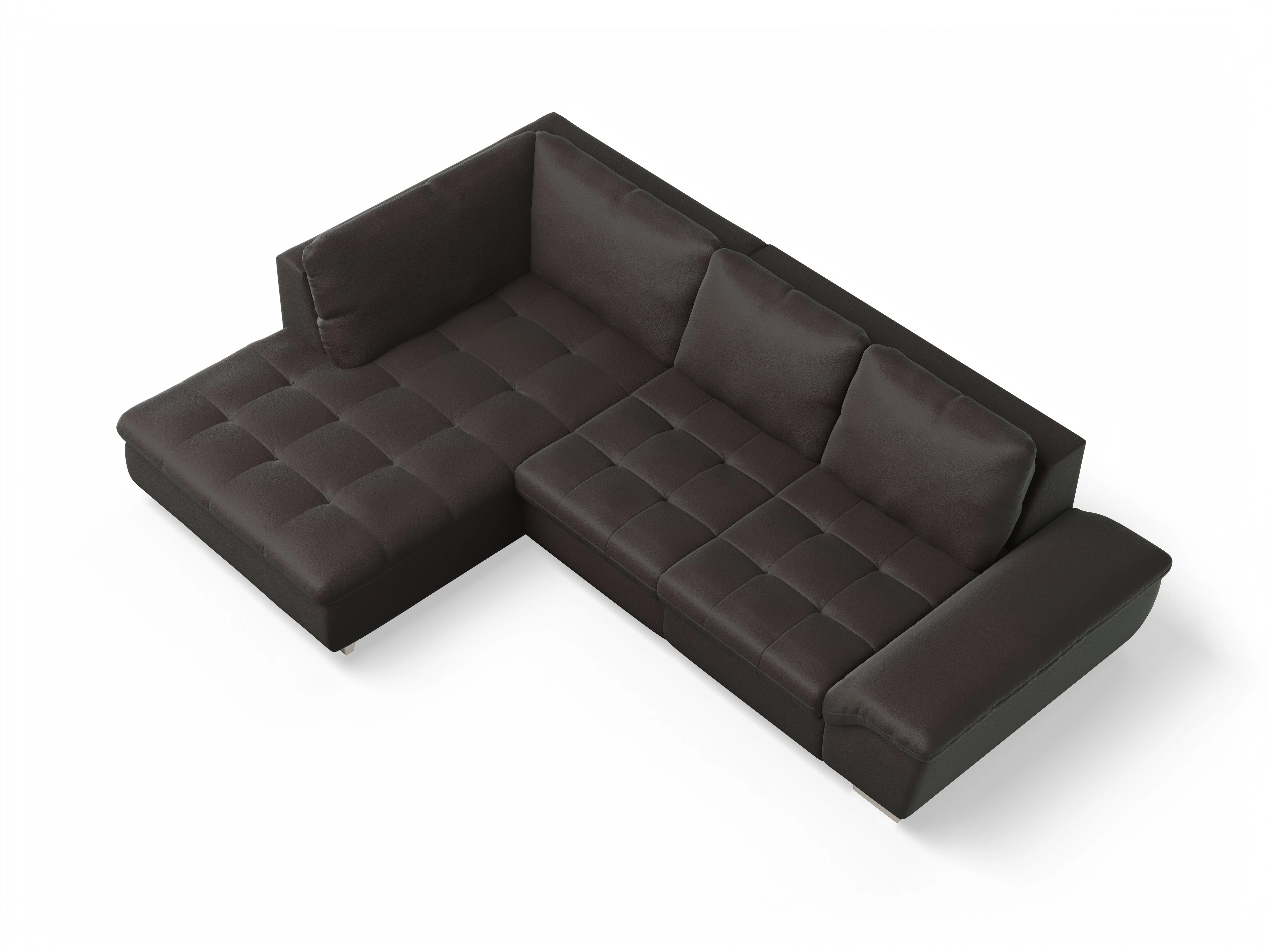 Ansicht des Produktes SC Smart 1007 Ecksofa links Abschluss offen in Stoff Braun