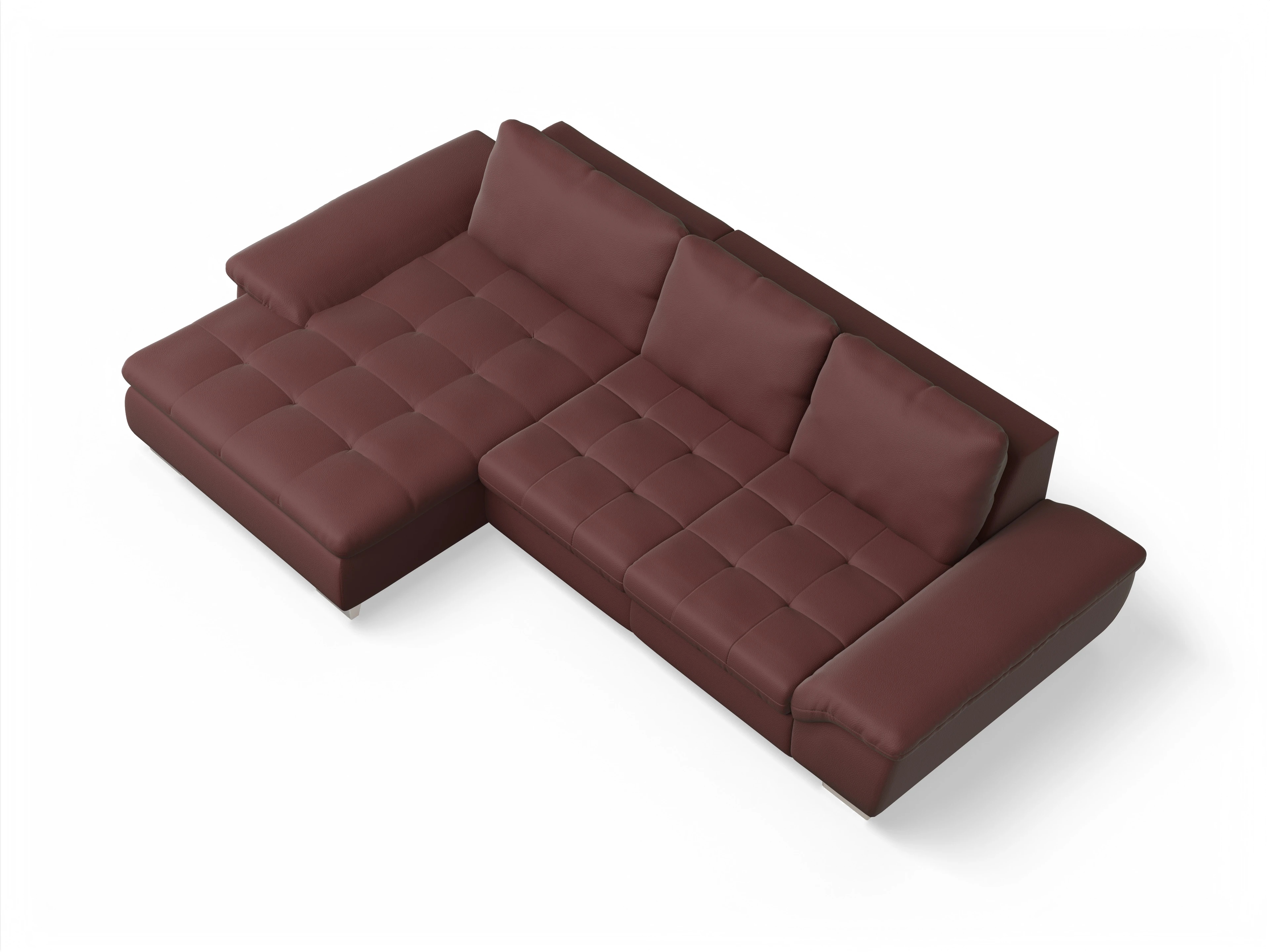 Ansicht des Produktes SC Smart 1007 Ecksofa links Abschluss offen in Stoff Rot
