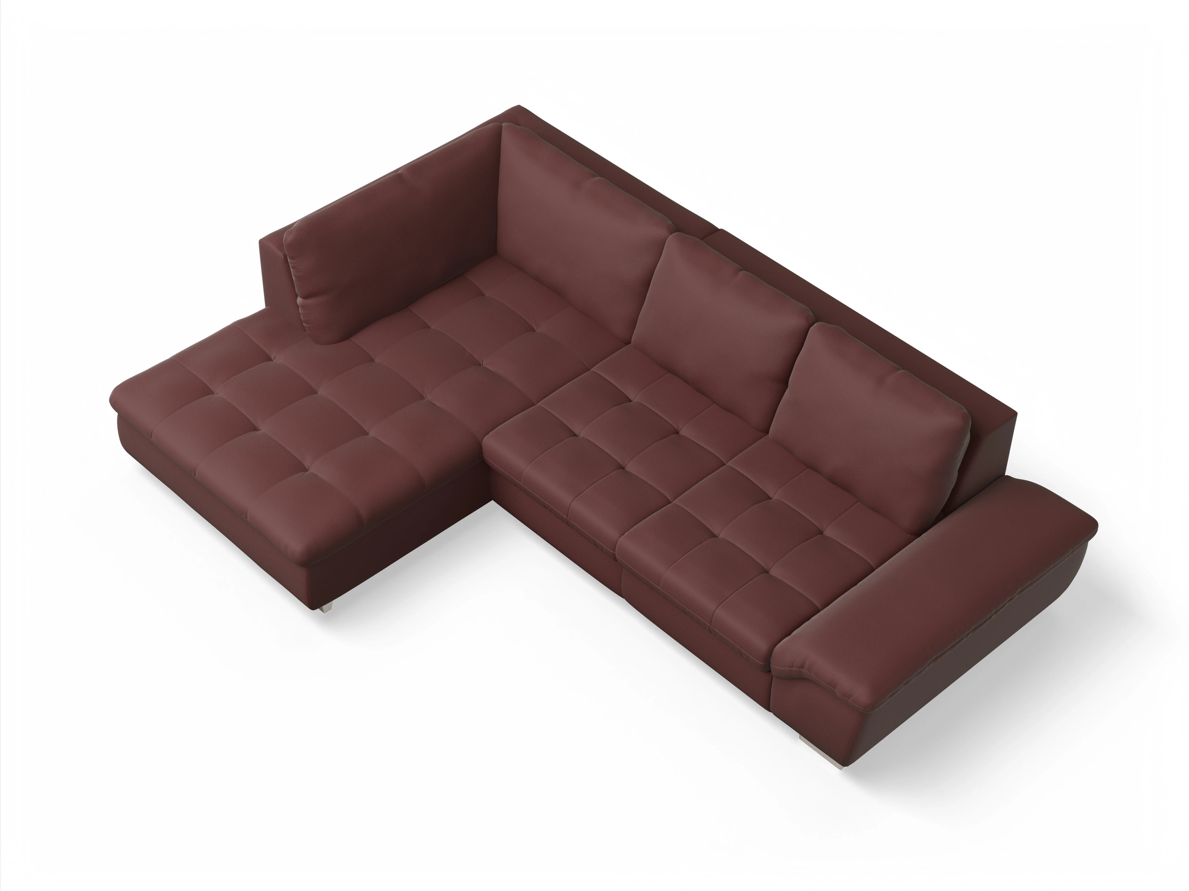 Ansicht des Produktes SC Smart 1007 Ecksofa links Abschluss offen in Stoff Rot