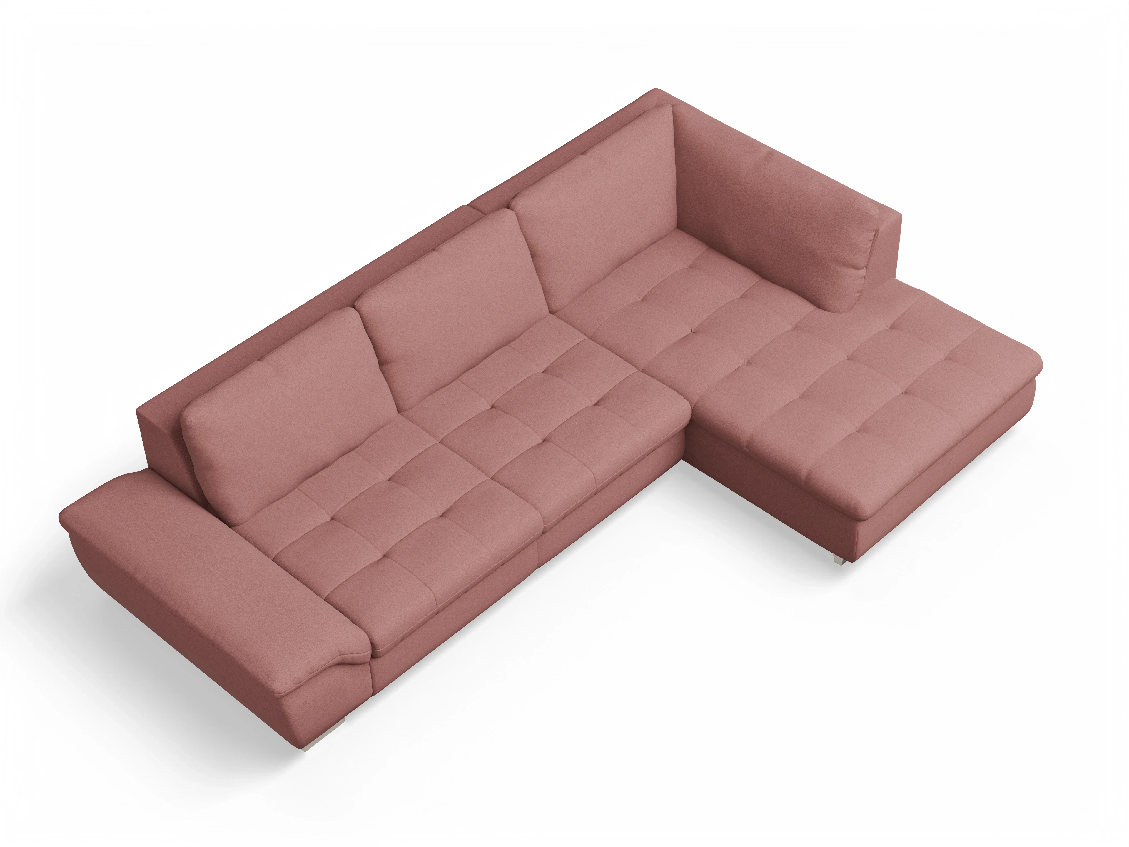 Ansicht des Produktes SC Smart 1007 Ecksofa rechts Abschluss offen in Stoff Rosa