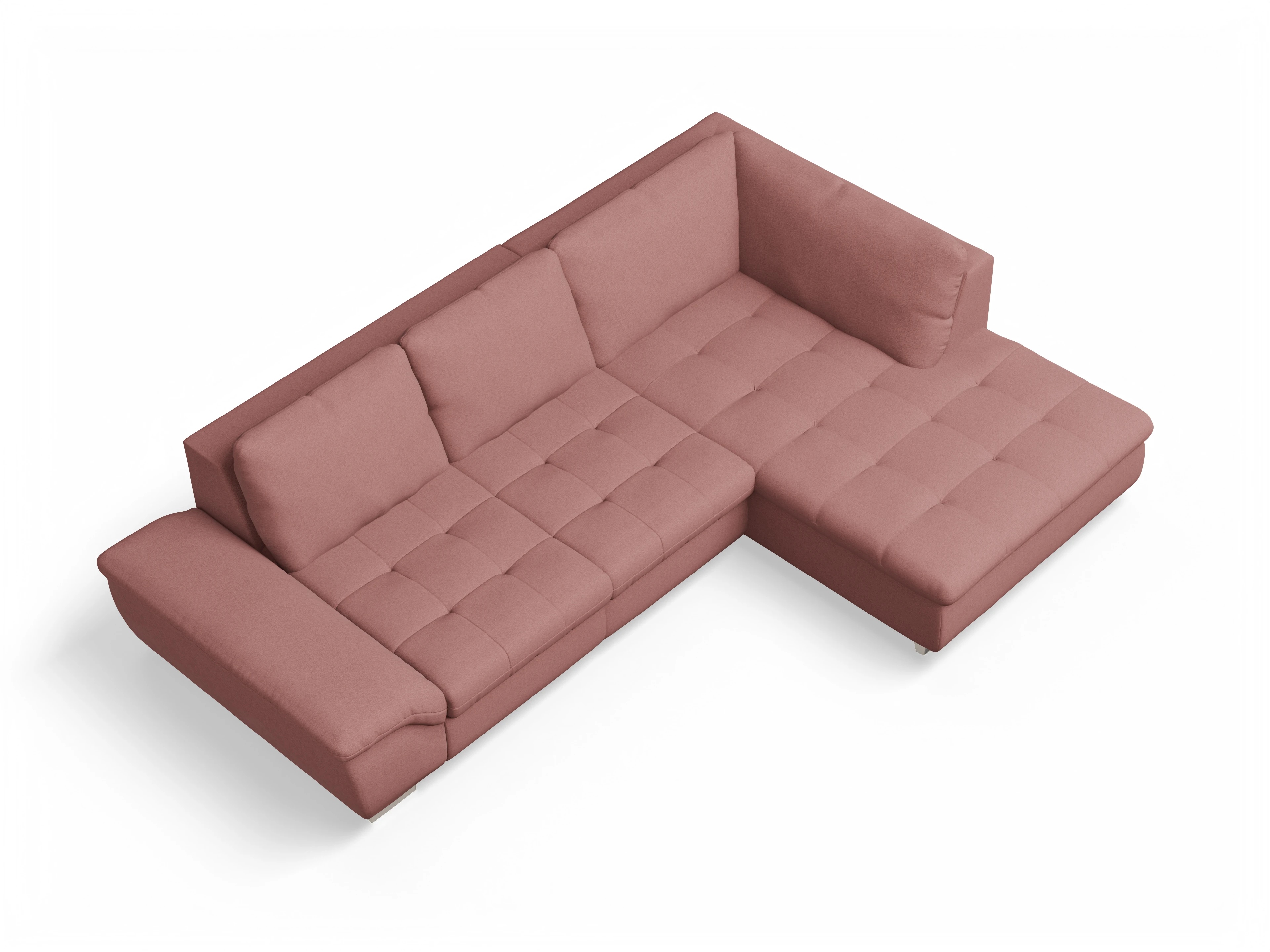 Ansicht des Produktes SC Smart 1007 Ecksofa rechts Abschluss offen in Stoff Rosa
