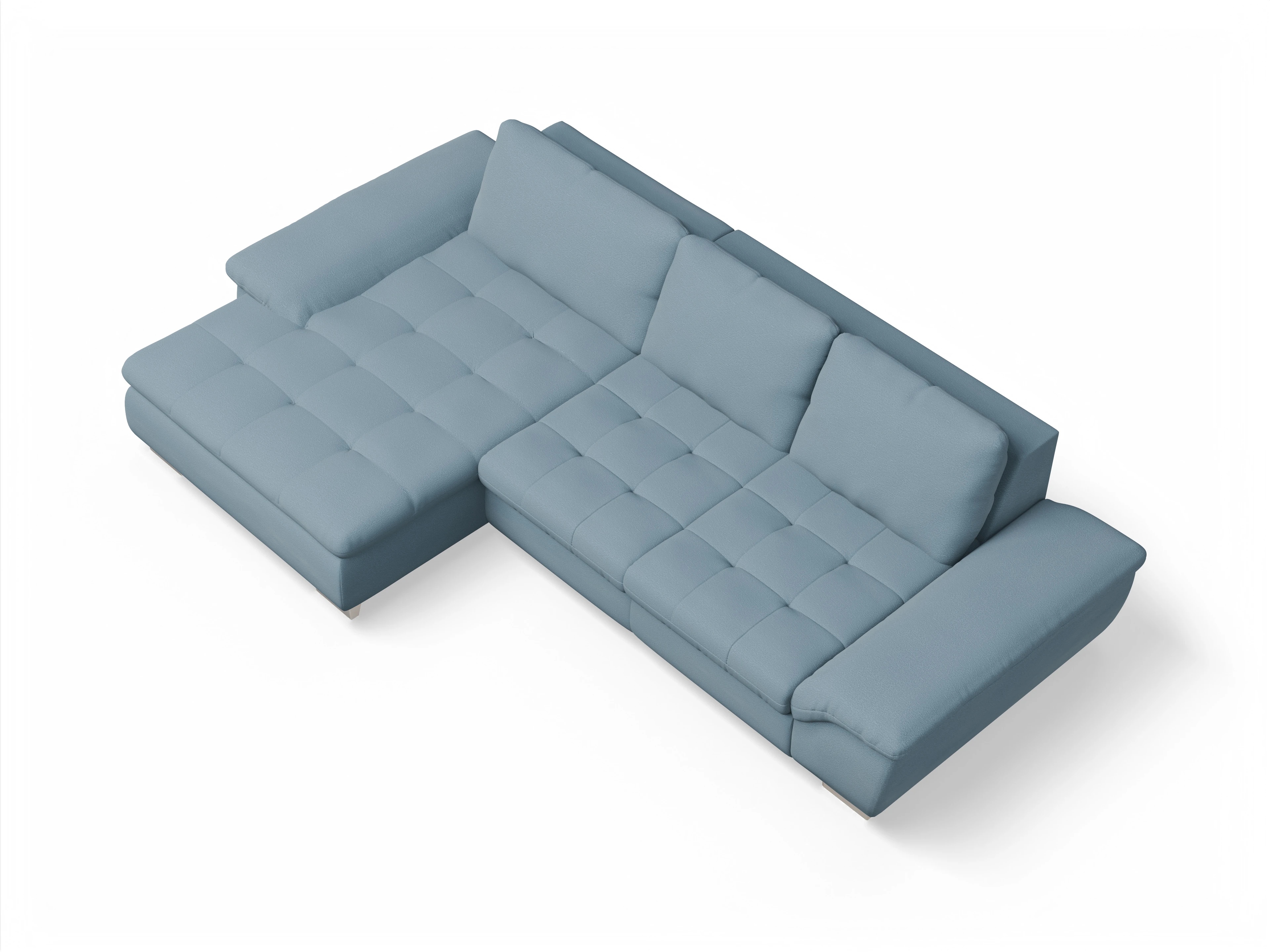 Ansicht des Produktes SC Smart 1007 Ecksofa links Abschluss offen in Stoff Blau