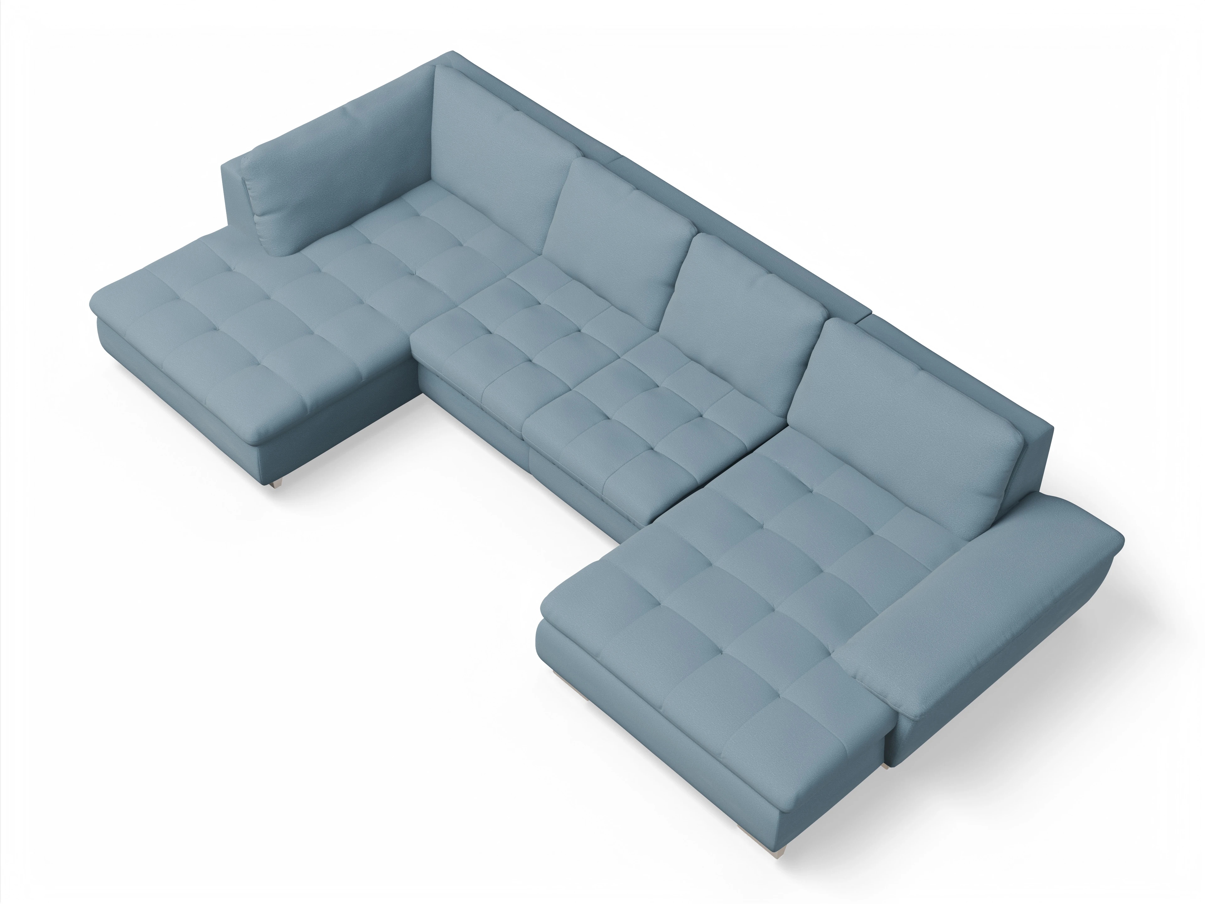 Ansicht des Produktes SC Smart 1007 Wohnlandschaft offen beidseitig in Stoff Blau