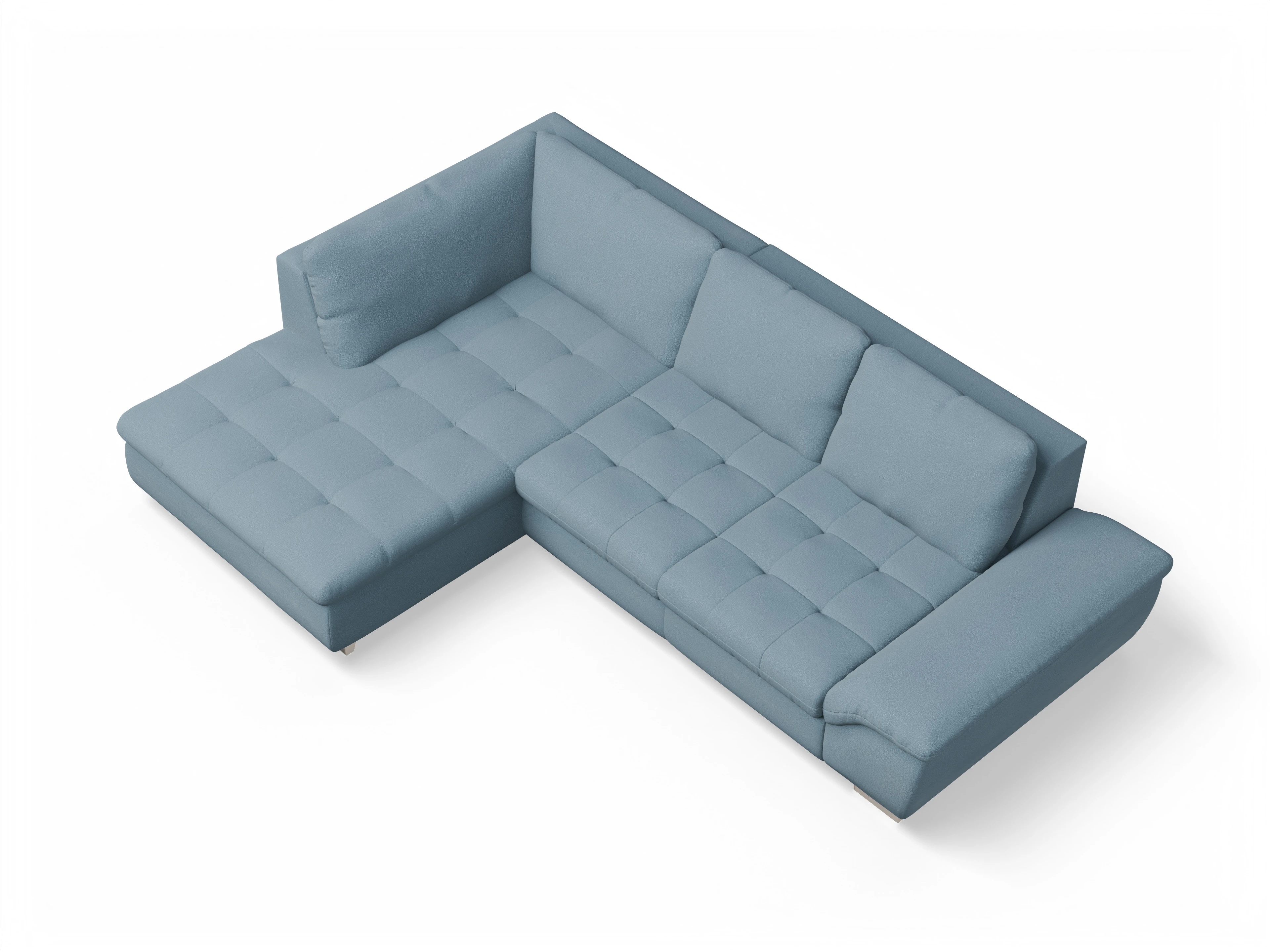 Ansicht des Produktes SC Smart 1007 Ecksofa links Abschluss offen in Stoff Blau