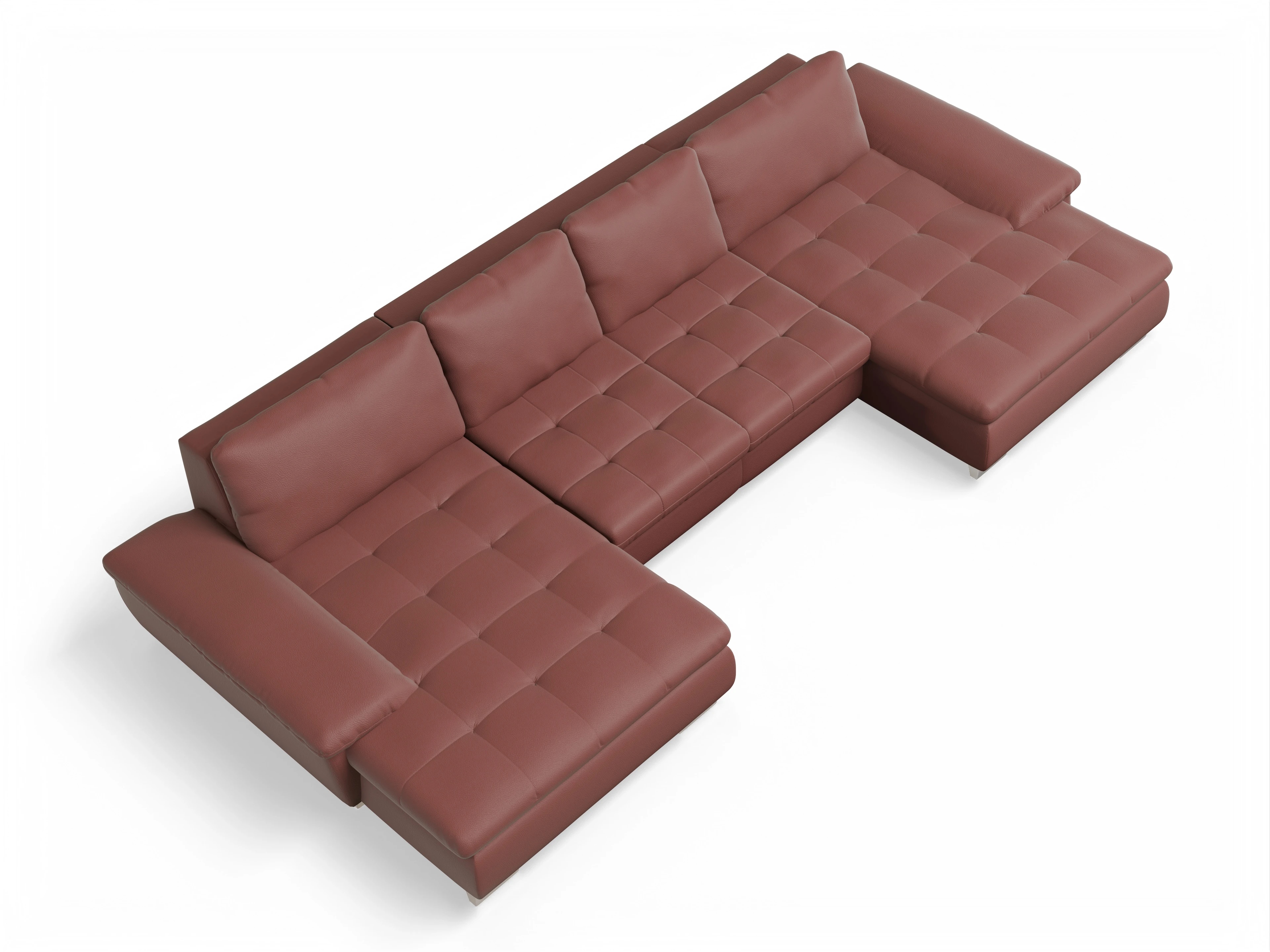 Ansicht des Produktes SC Smart 1007 Wohnlandschaft offen beidseitig in Stoff Rot