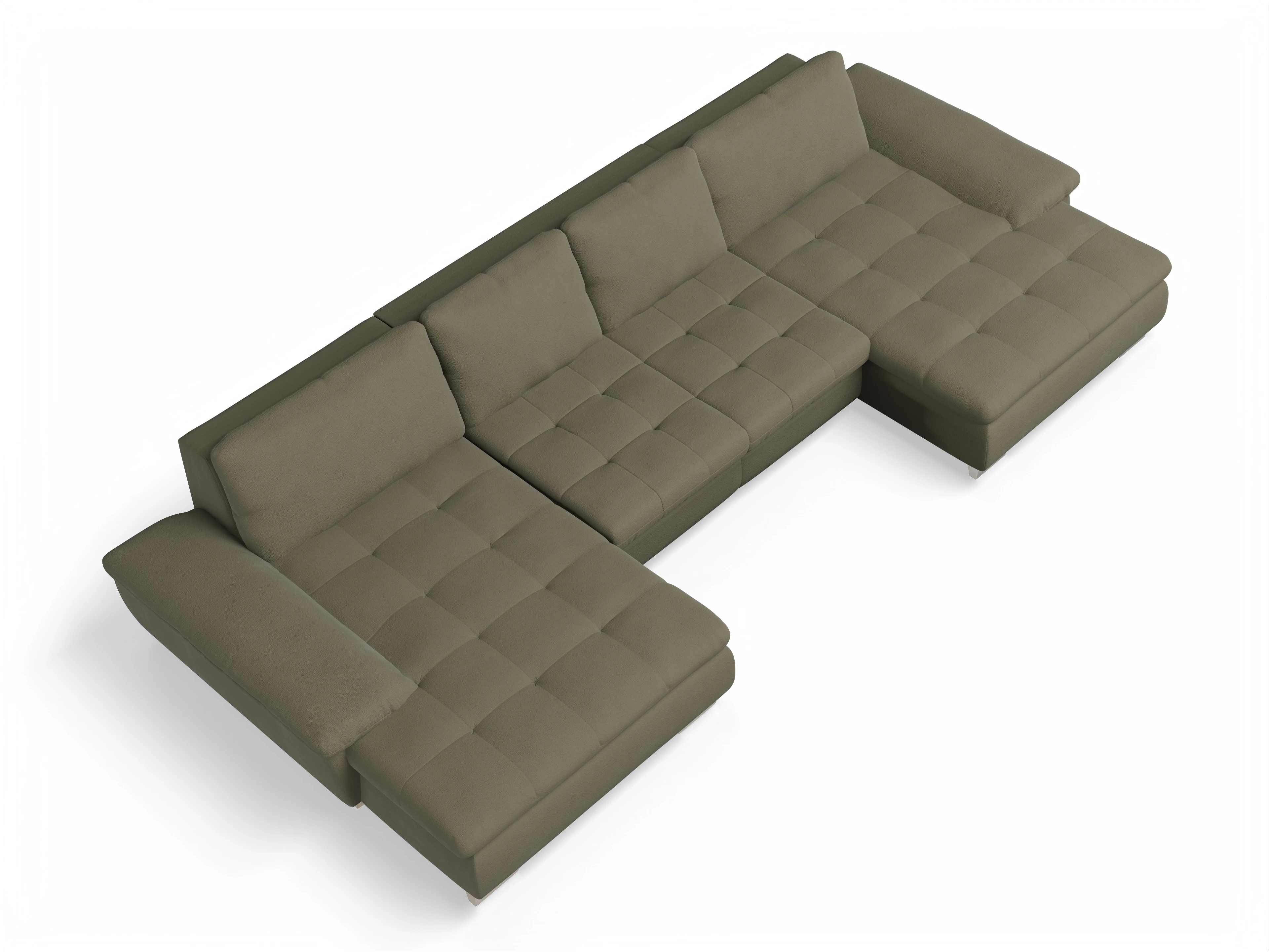 Ansicht des Produktes SC Smart 1007 Wohnlandschaft offen beidseitig in Stoff Grün