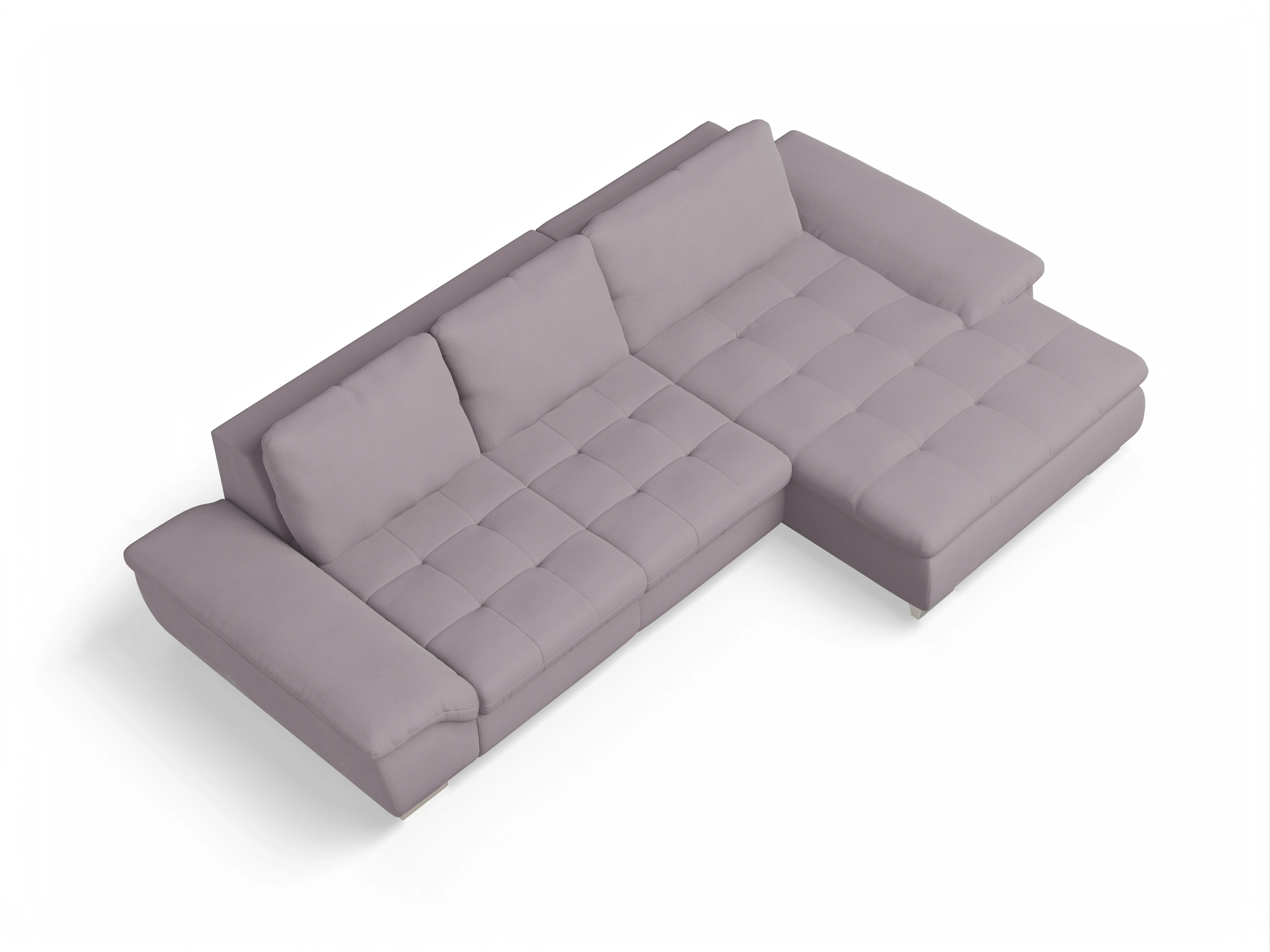 Ansicht des Produktes SC Smart 1007 Ecksofa rechts Abschluss offen in Stoff Rosa