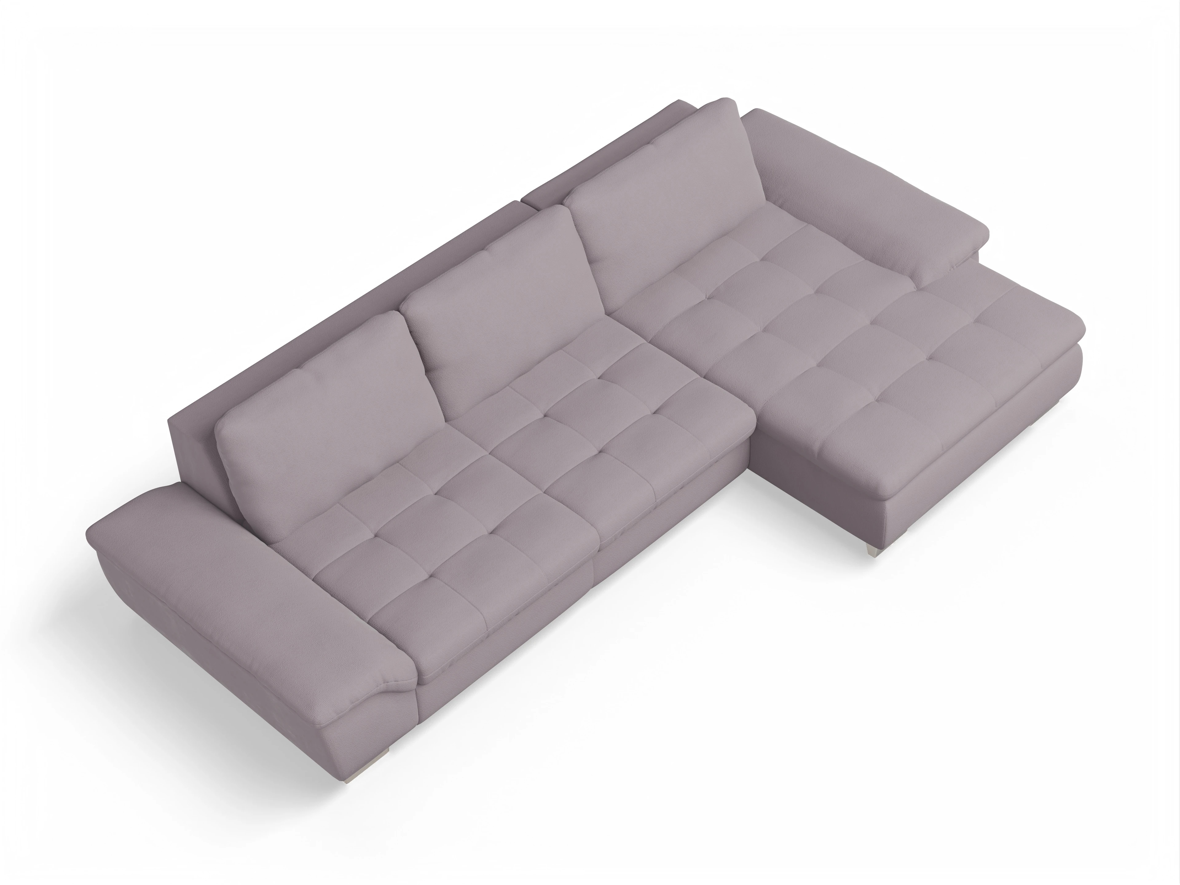 Ansicht des Produktes SC Smart 1007 Ecksofa rechts Abschluss offen in Stoff Rosa