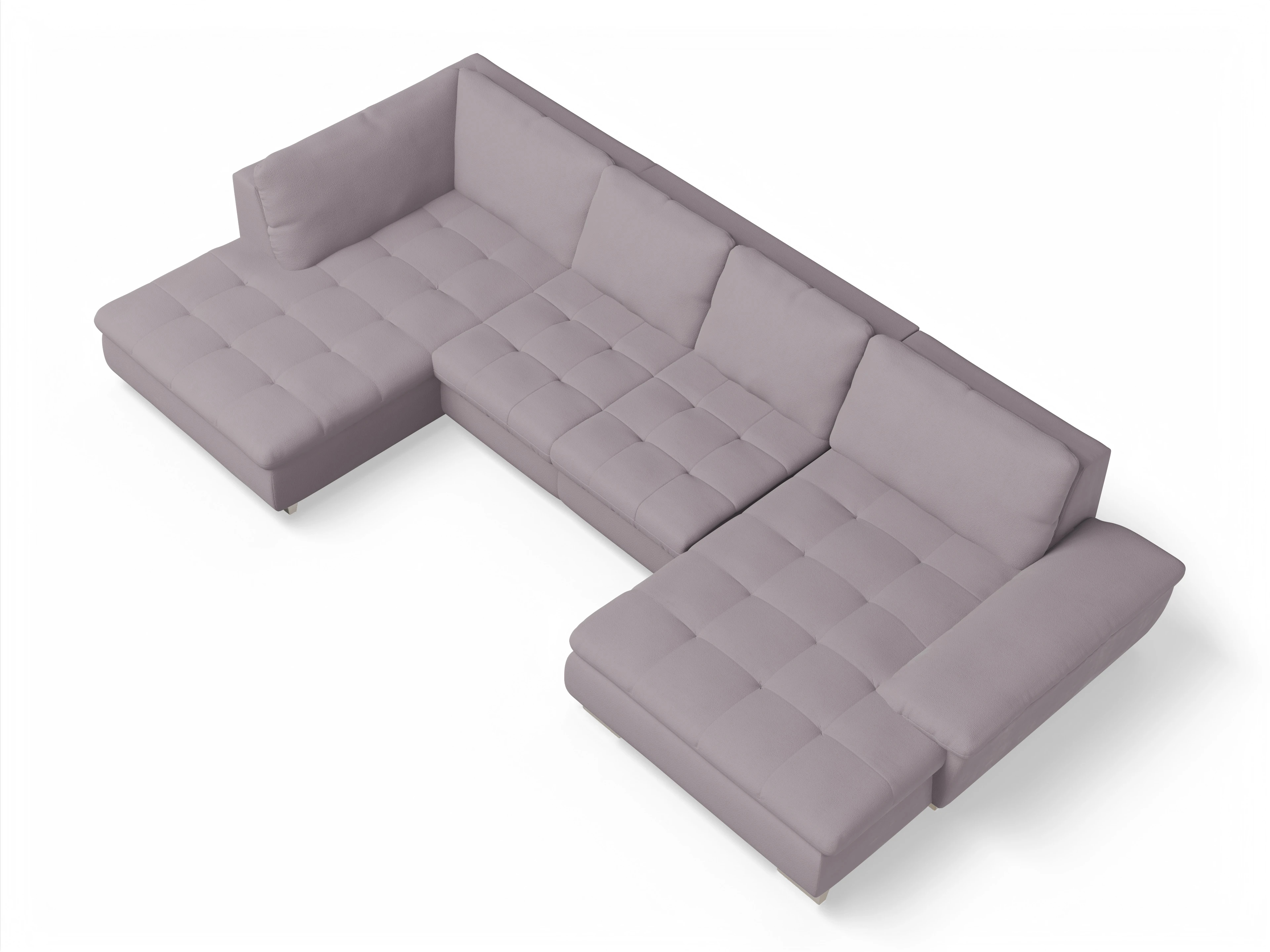 Ansicht des Produktes SC Smart 1007 Wohnlandschaft offen beidseitig in Stoff Rosa