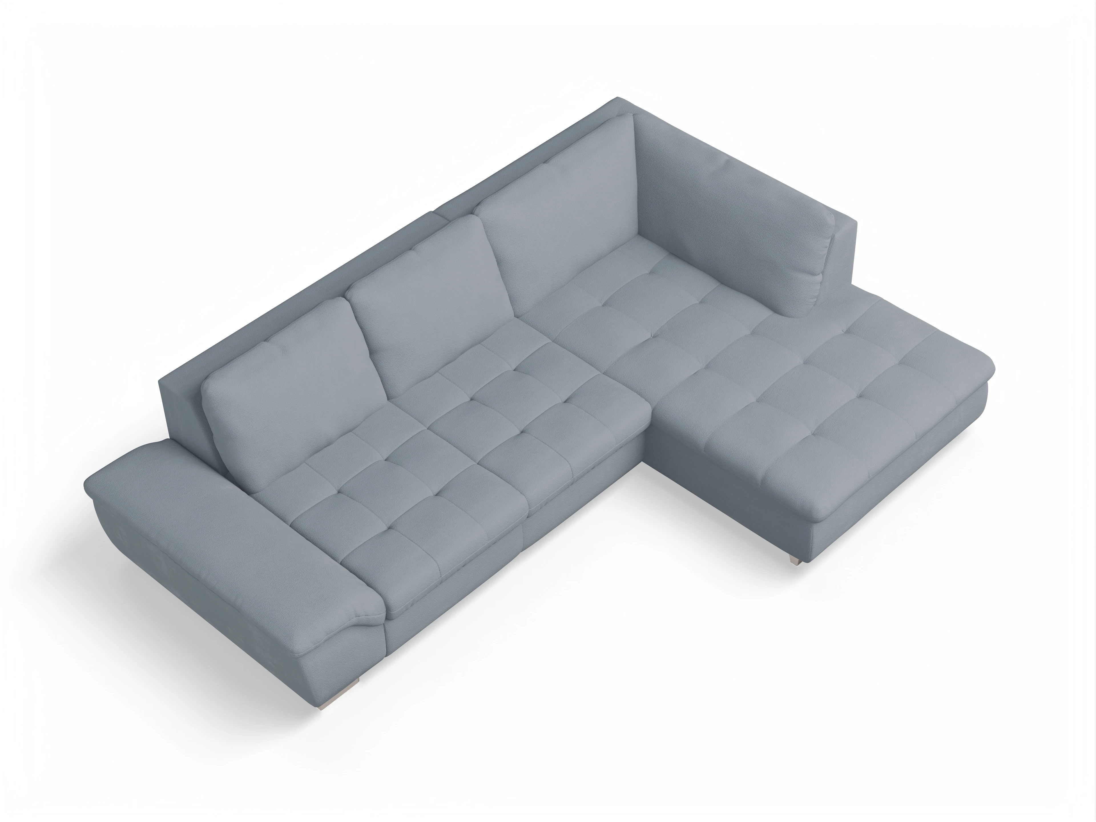 Ansicht des Produktes SC Smart 1007 Ecksofa rechts Abschluss offen in Stoff Blau