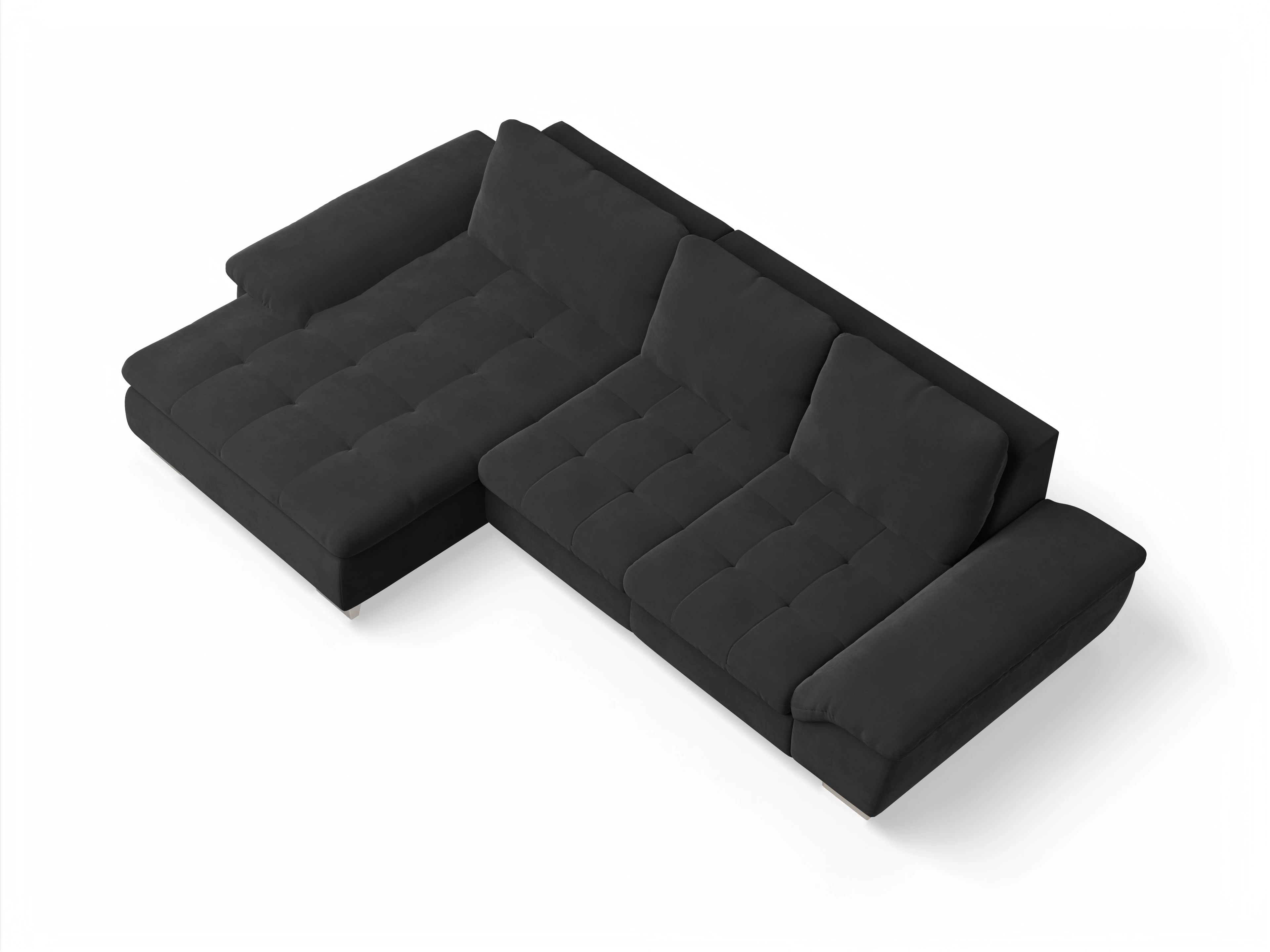 Sitz Concept smart 1007 Canape Medium L Ansicht des Produktes SC Smart 1007 Ecksofa links Abschluss offen in Stoff Grau