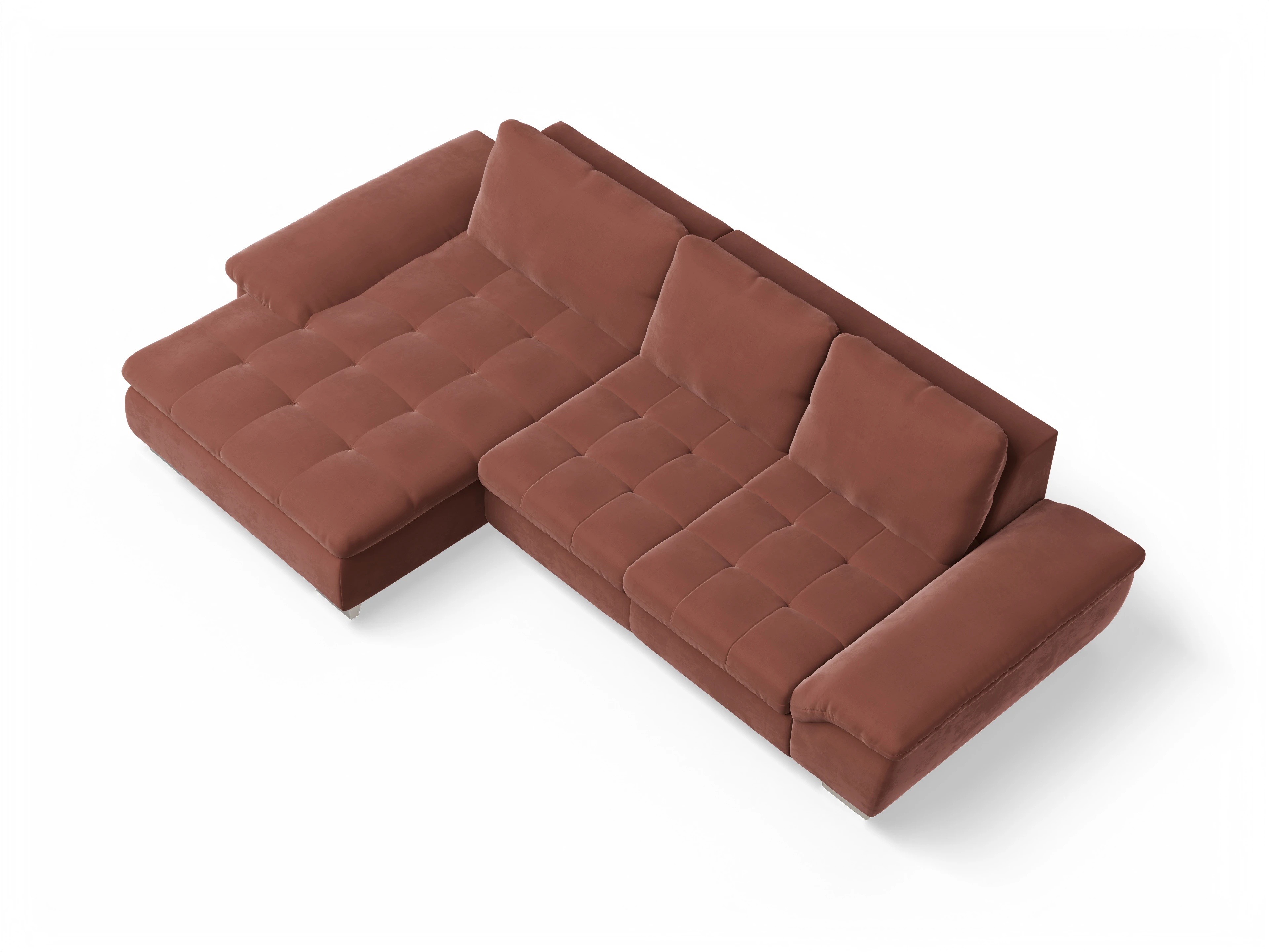 Ansicht des Produktes SC Smart 1007 Ecksofa links Abschluss offen in Stoff Orange
