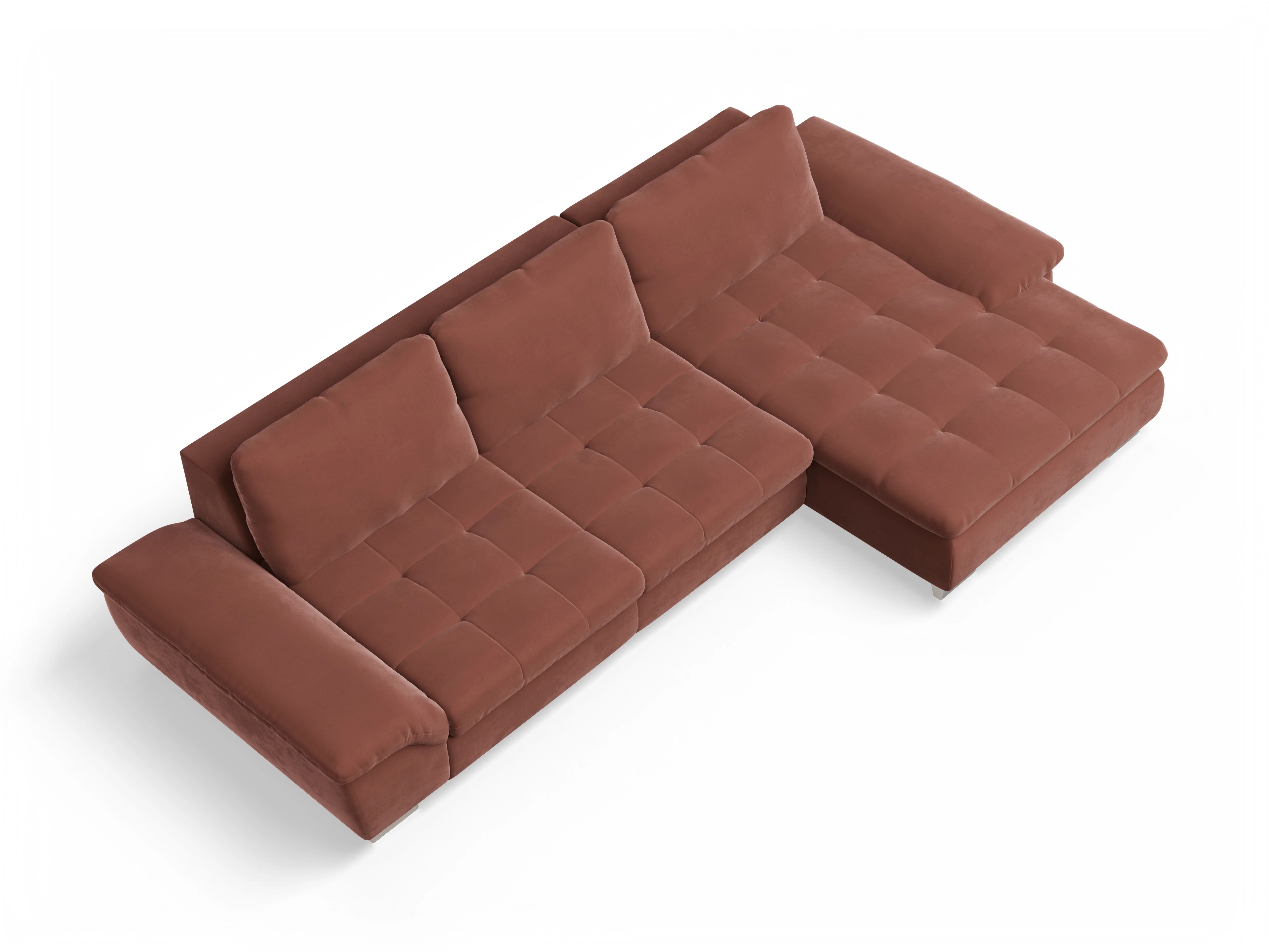 Ansicht des Produktes SC Smart 1007 Ecksofa rechts Abschluss offen in Stoff Orange