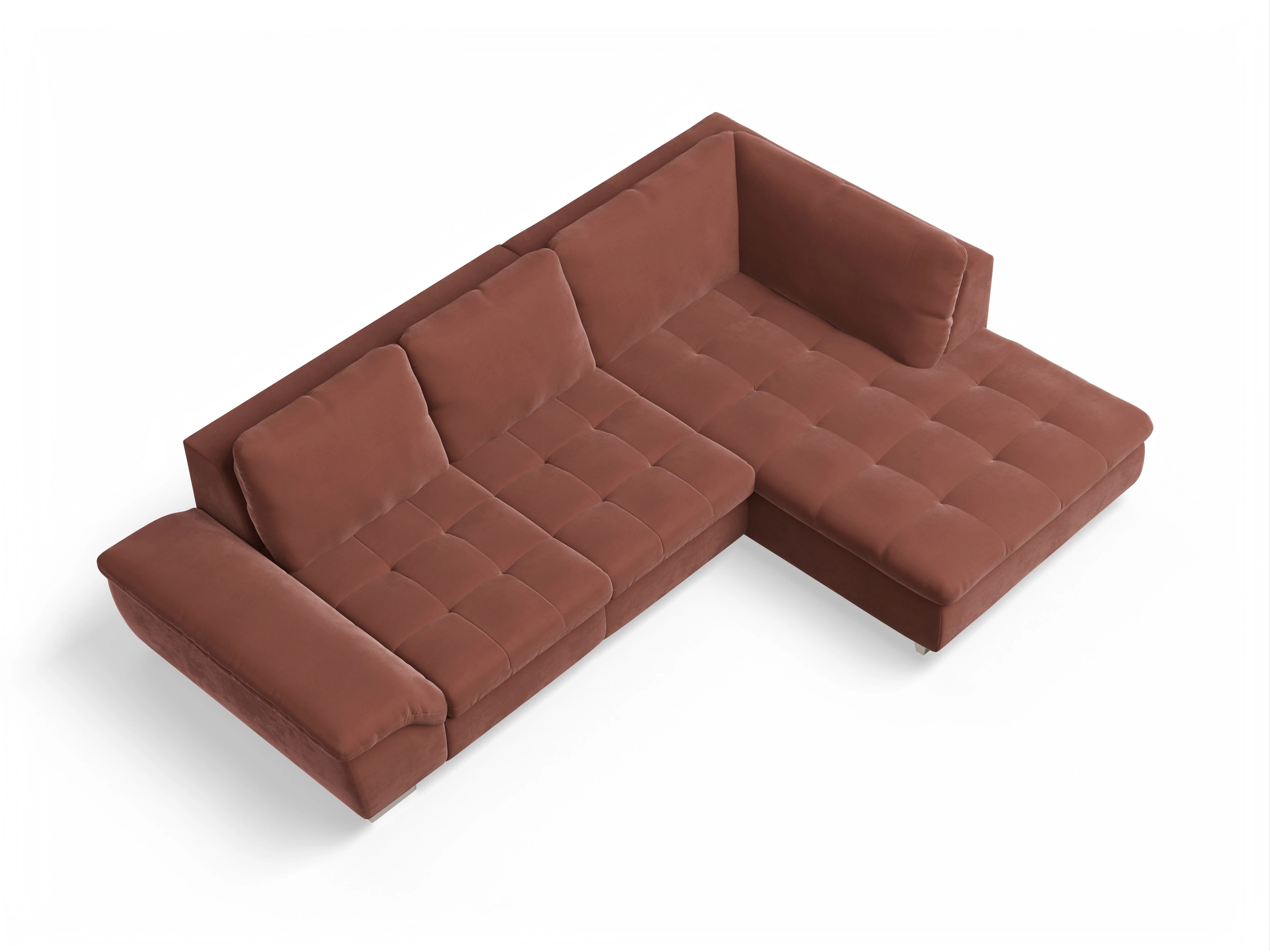 Ansicht des Produktes SC Smart 1007 Ecksofa rechts Abschluss offen in Stoff Orange