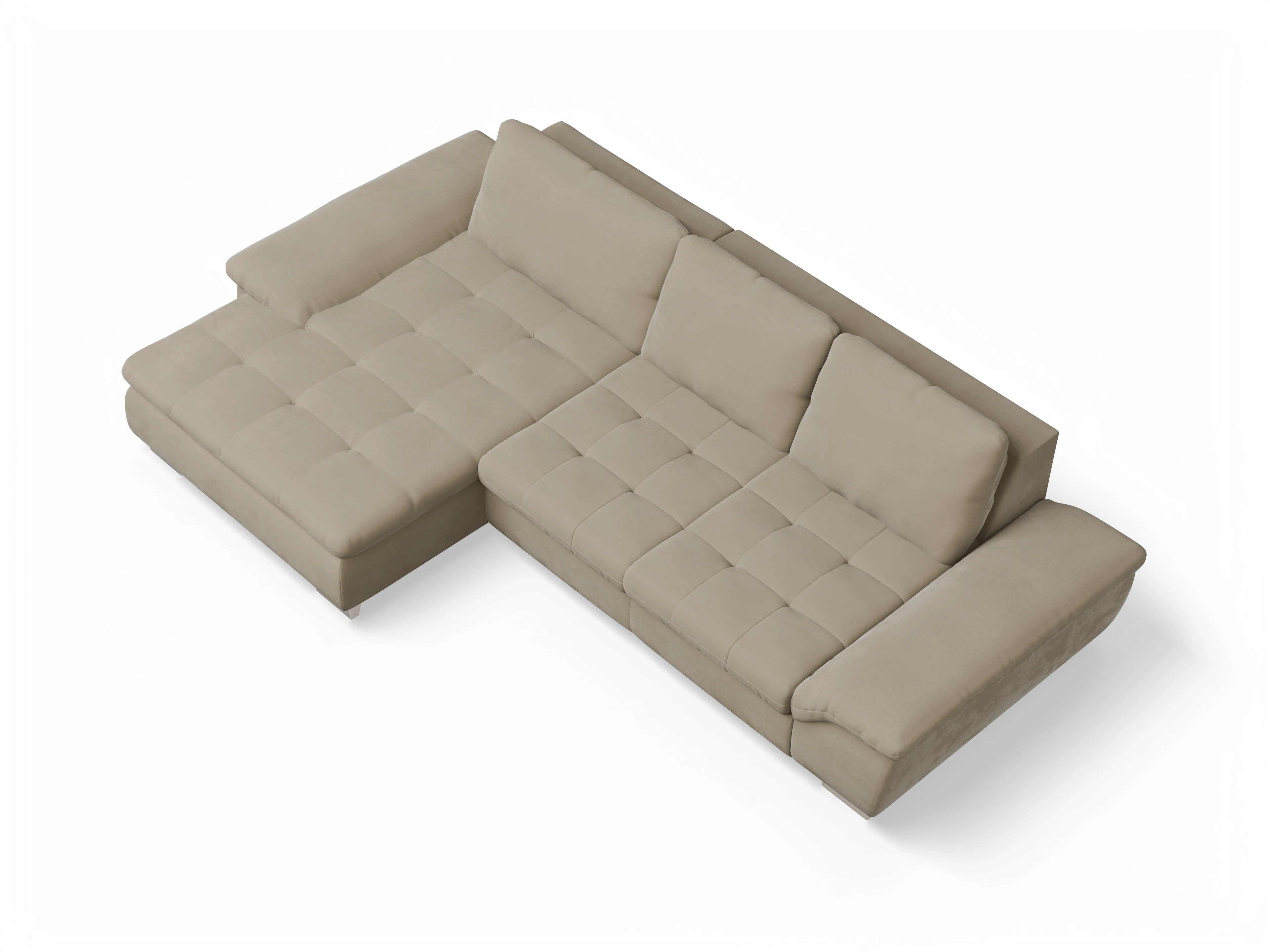 Ansicht des Produktes SC Smart 1007 Ecksofa links Abschluss offen in Stoff Beige
