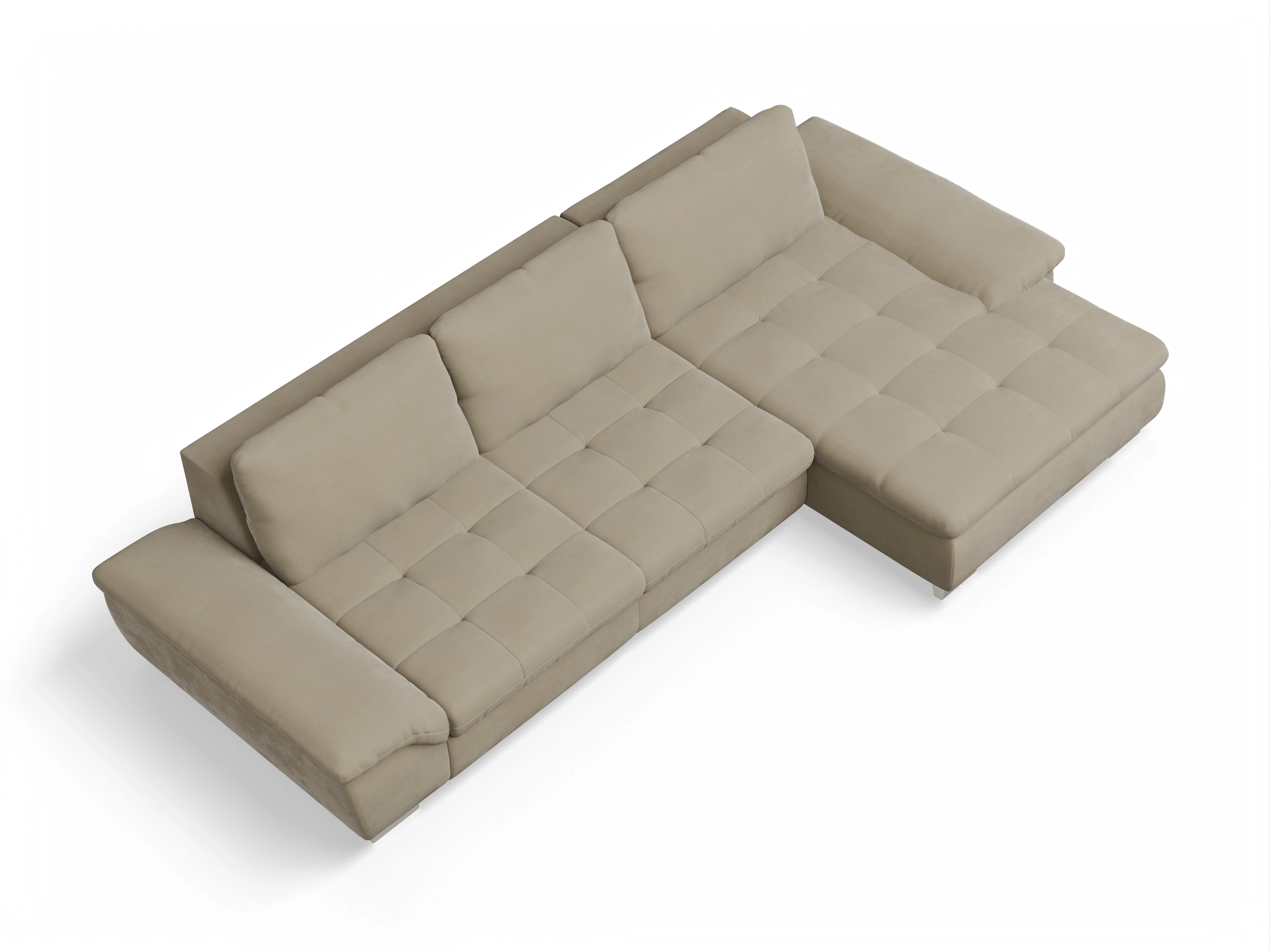 Ansicht des Produktes SC Smart 1007 Ecksofa rechts Abschluss offen in Stoff Beige