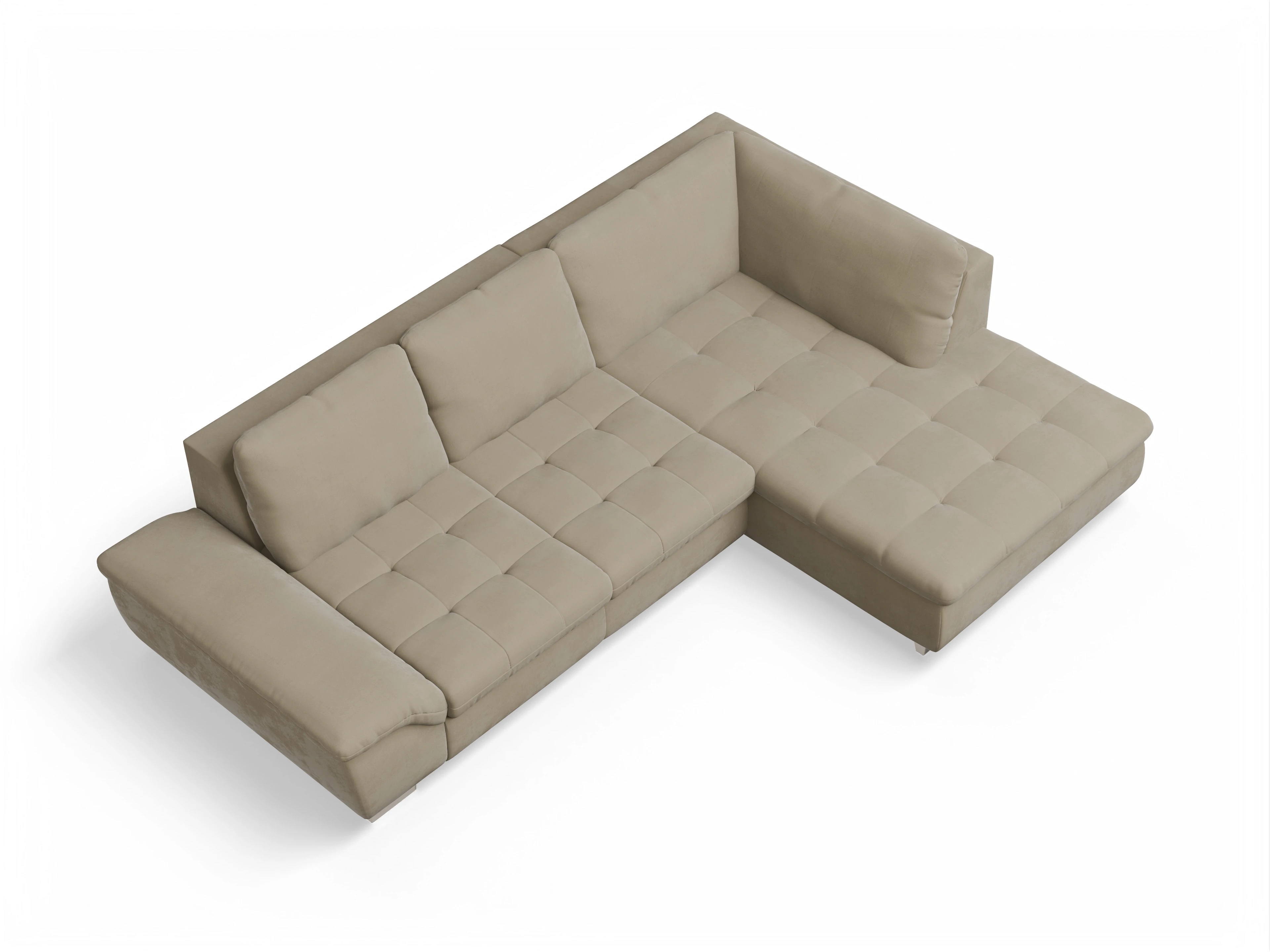Ansicht des Produktes SC Smart 1007 Ecksofa rechts Abschluss offen in Stoff Beige