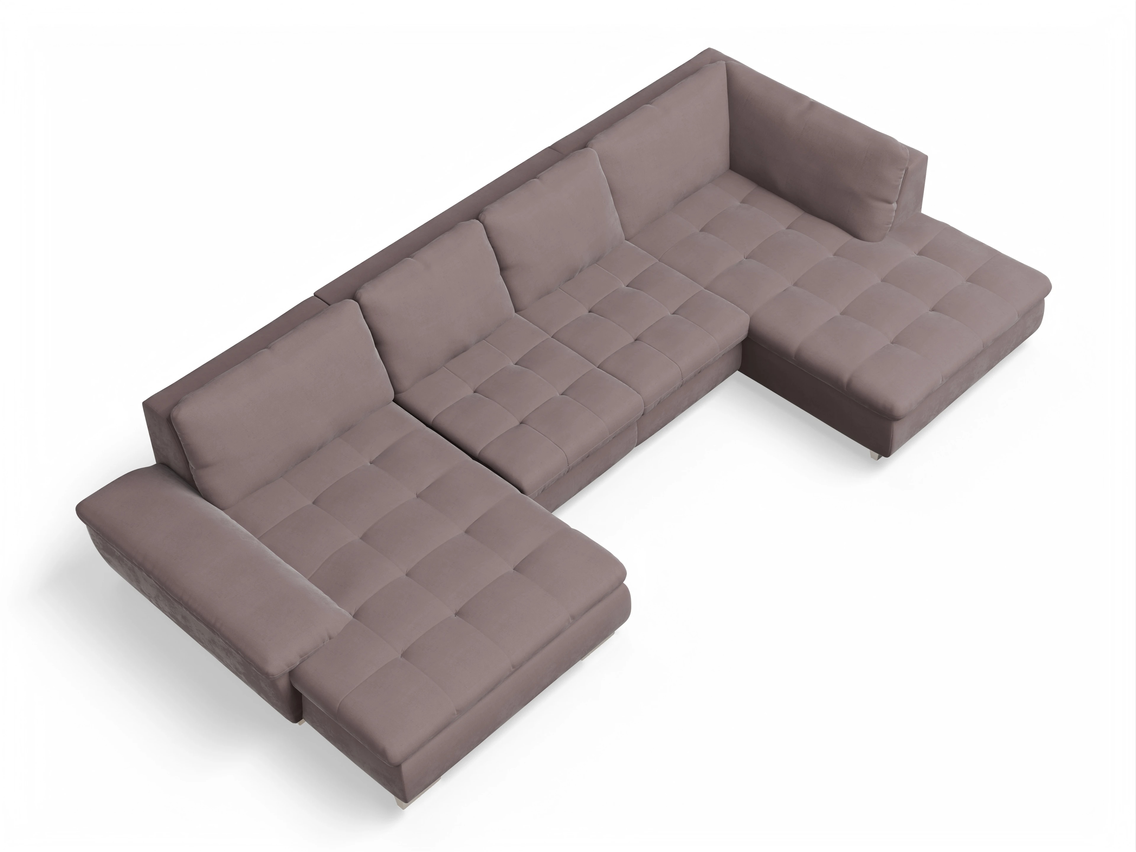 Ansicht des Produktes SC Smart 1007 Wohnlandschaft offen beidseitig in Stoff Lila