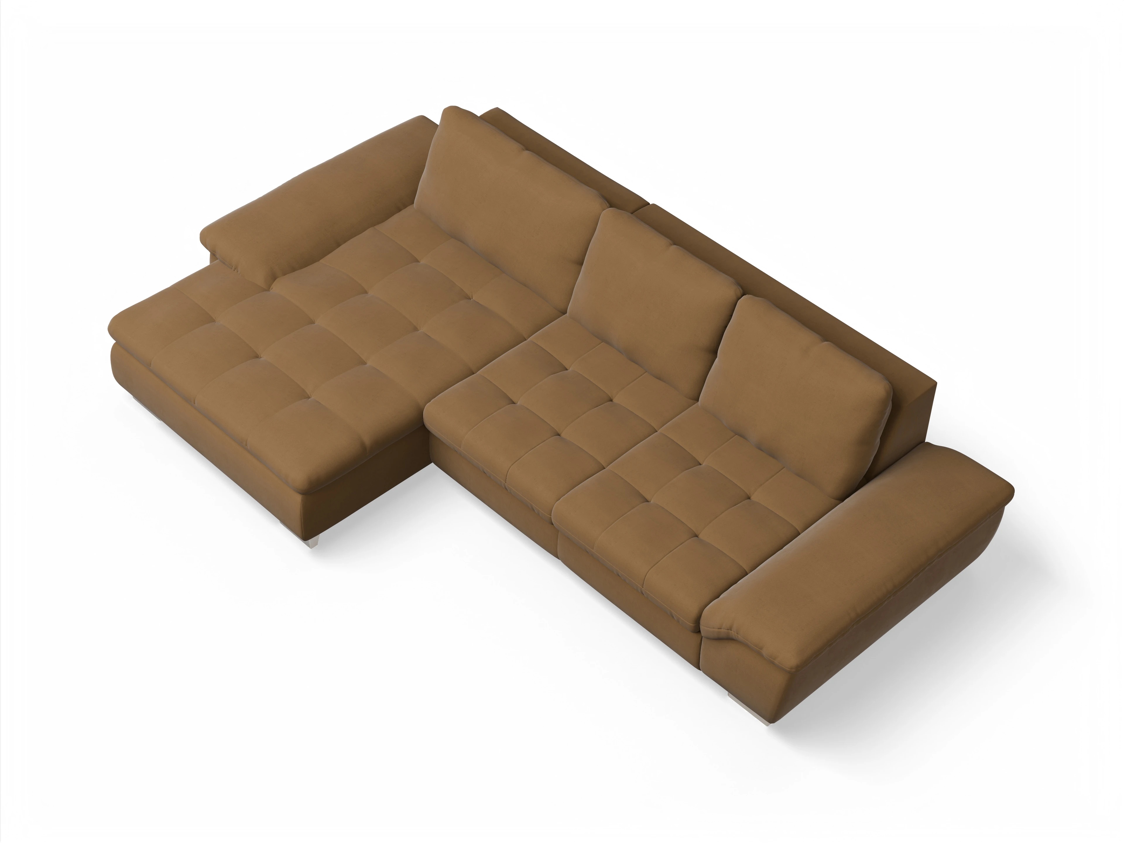 Ansicht des Produktes SC Smart 1007 Ecksofa links Abschluss offen in Stoff Orange