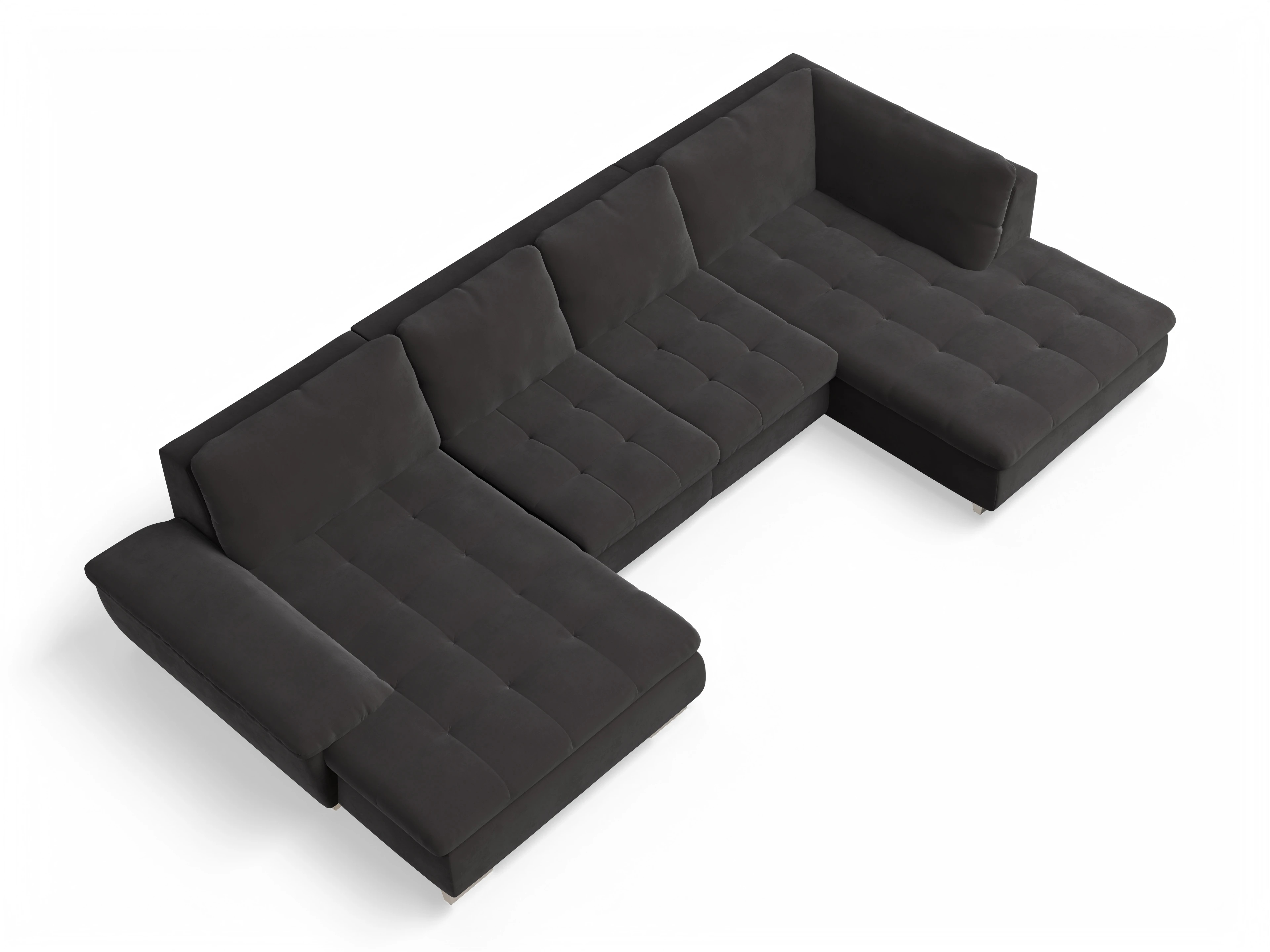 Ansicht des Produktes SC Smart 1007 Wohnlandschaft offen beidseitig in Stoff Grau