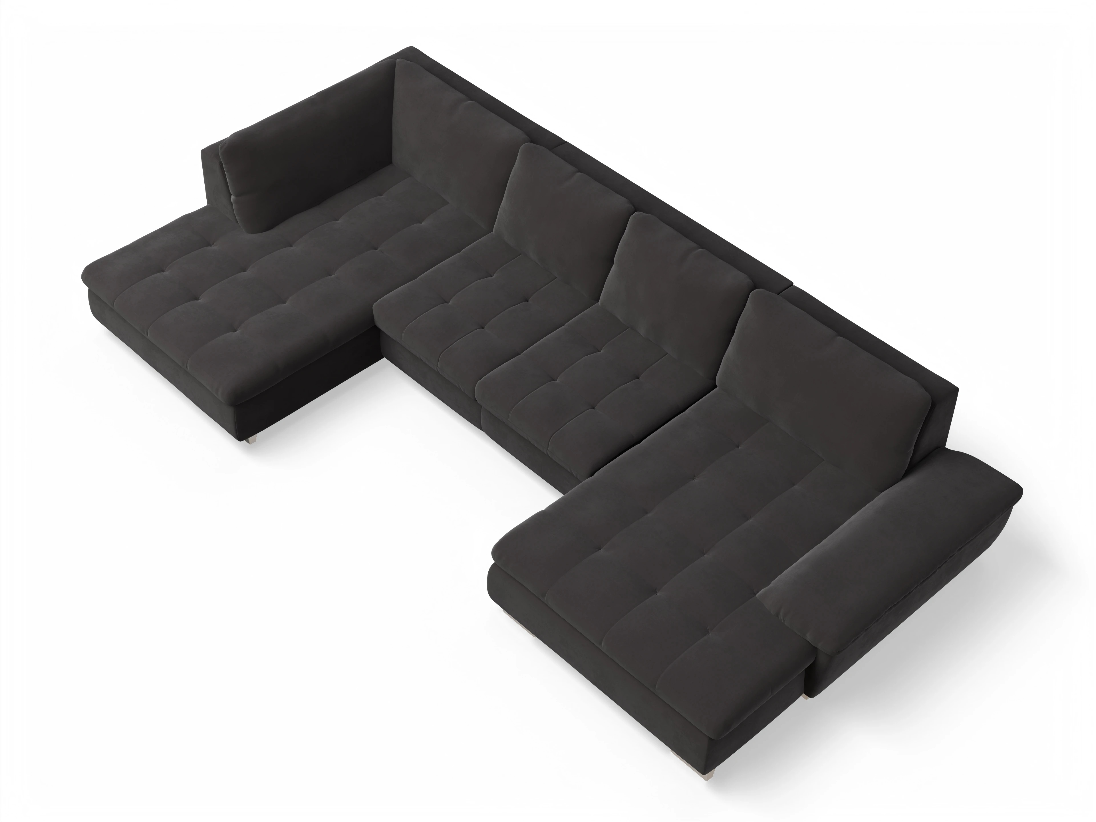 Ansicht des Produktes SC Smart 1007 Wohnlandschaft offen beidseitig in Stoff Grau